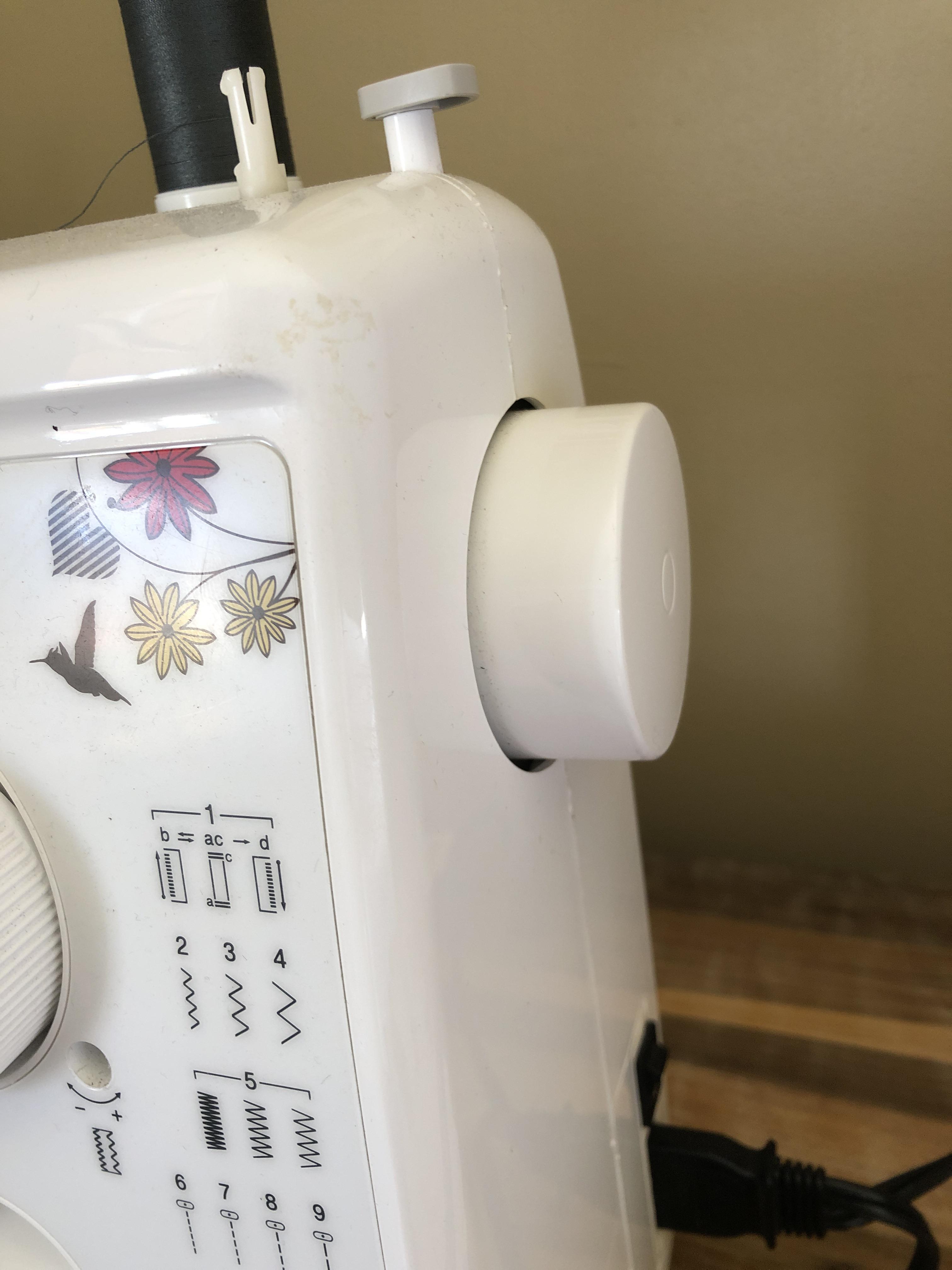 Brother JX2517 issue. When I press the pedal, this knob starts spinning