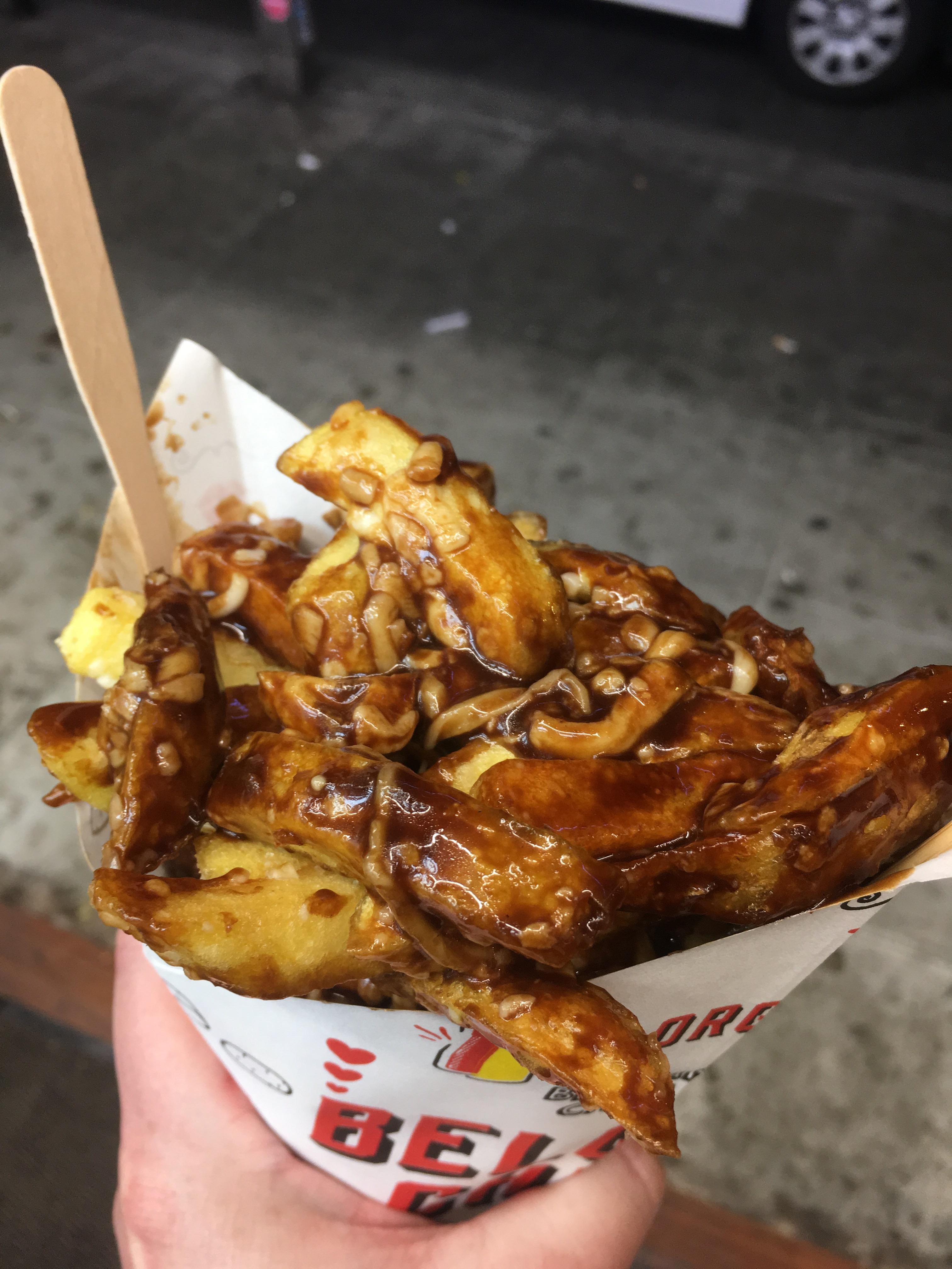 Belgium fries with cheese and gravy UK r/poutine