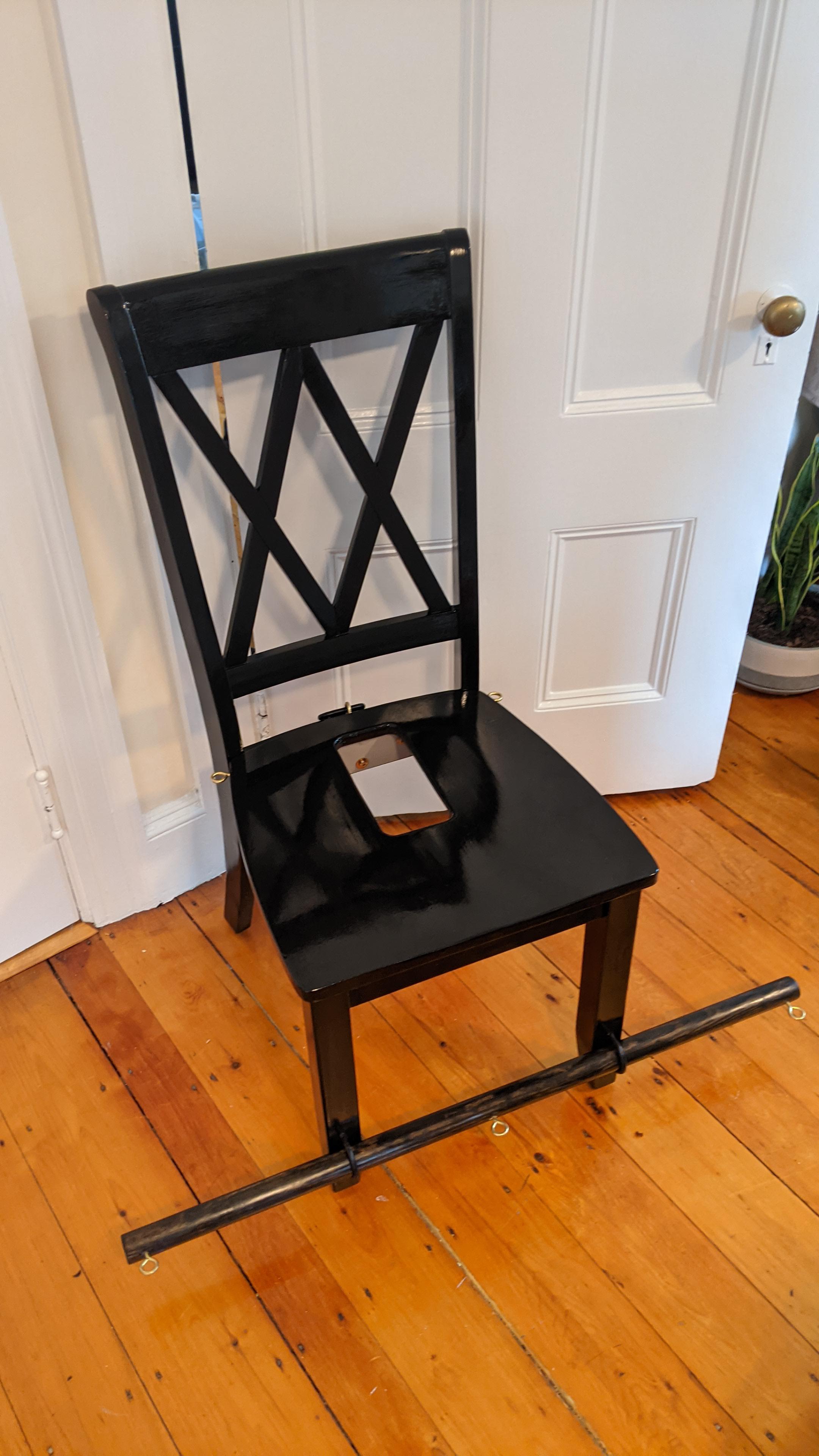 I bought a used chair to make a bondage chair. I wanted the option to