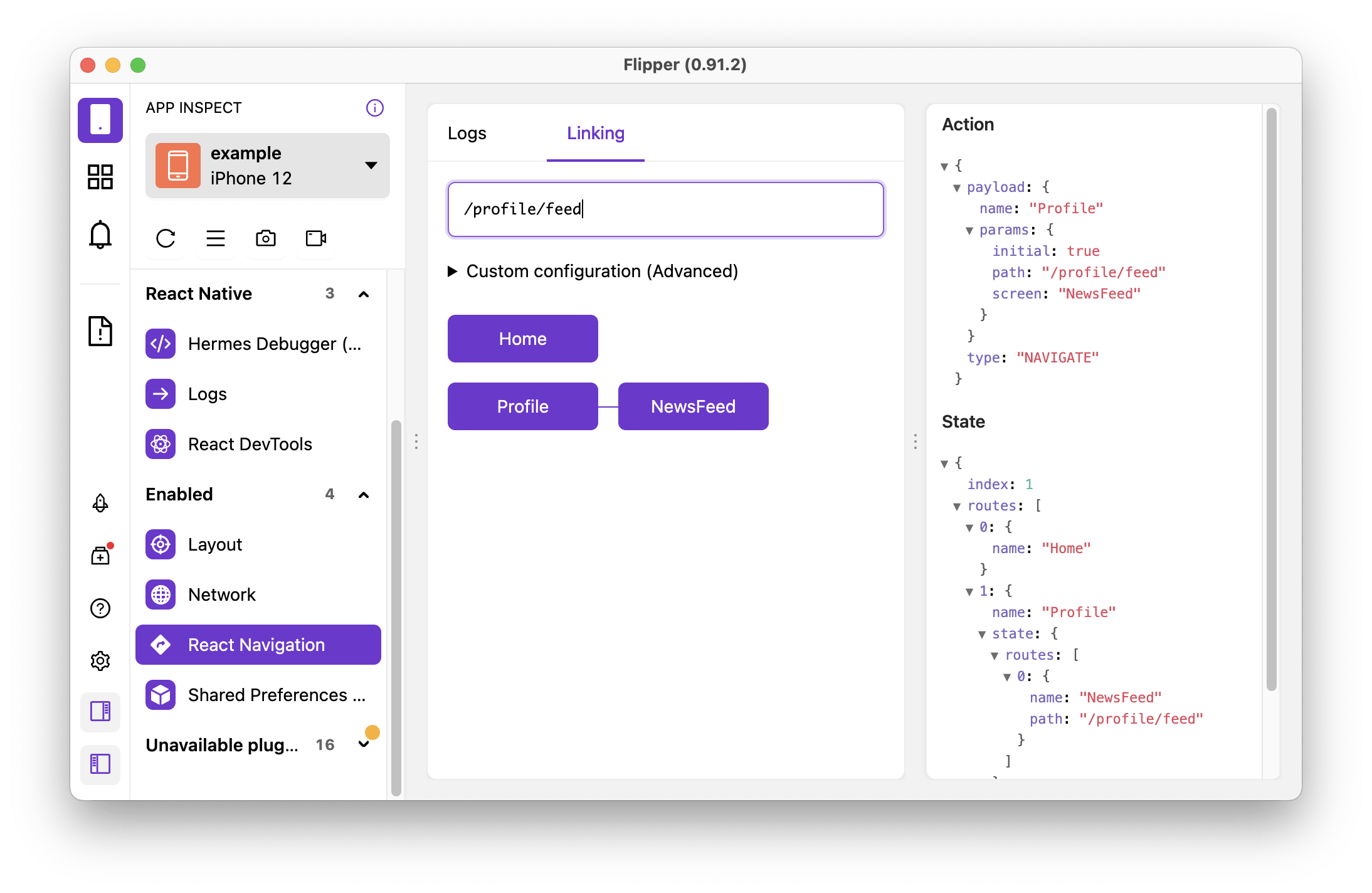 React Navigation 6 now has a Flipper plugin r/reactnative