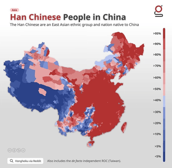 distribution of the han people in china r/MapPorn