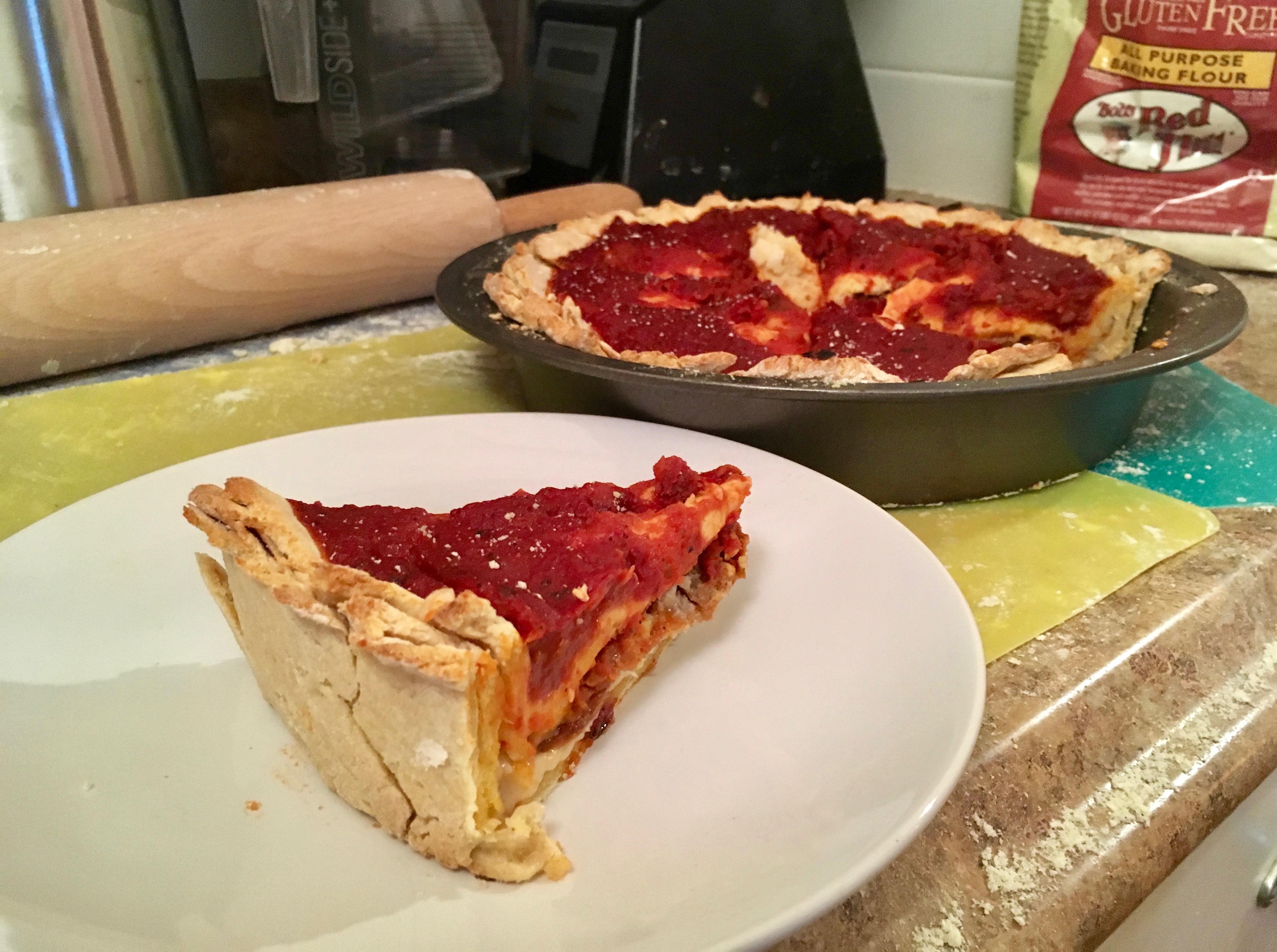 Vegan ChicagoStyle Deep Dish Pizza (recipe in comments) r/vegan