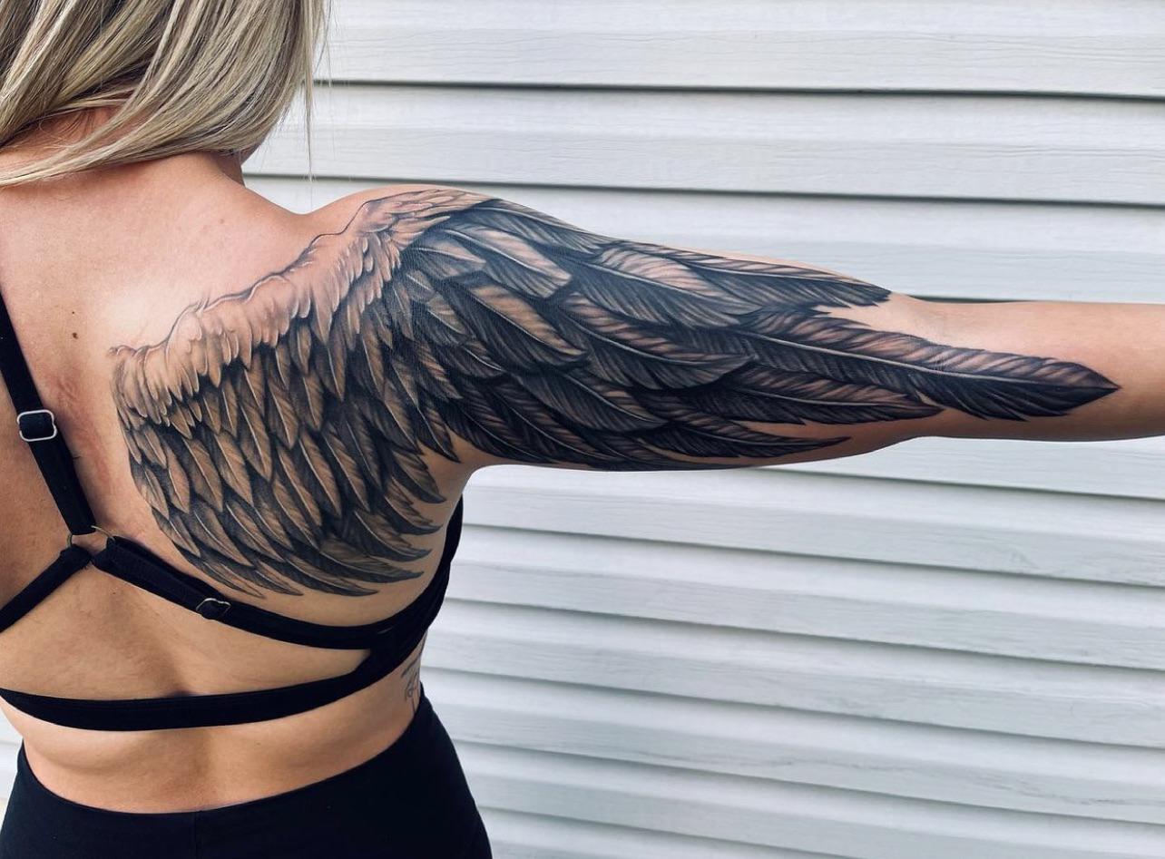 Wings Tattoo Shoulder Girl