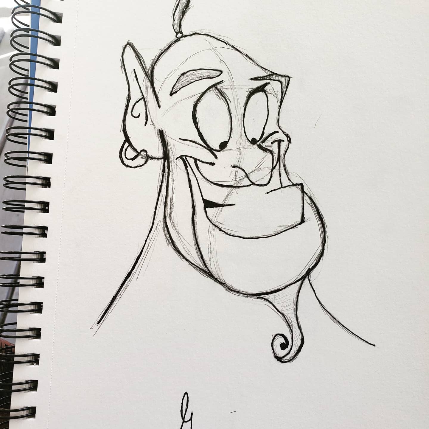 Genie by my 11 yr old daughter, Pen & Ink r/disney