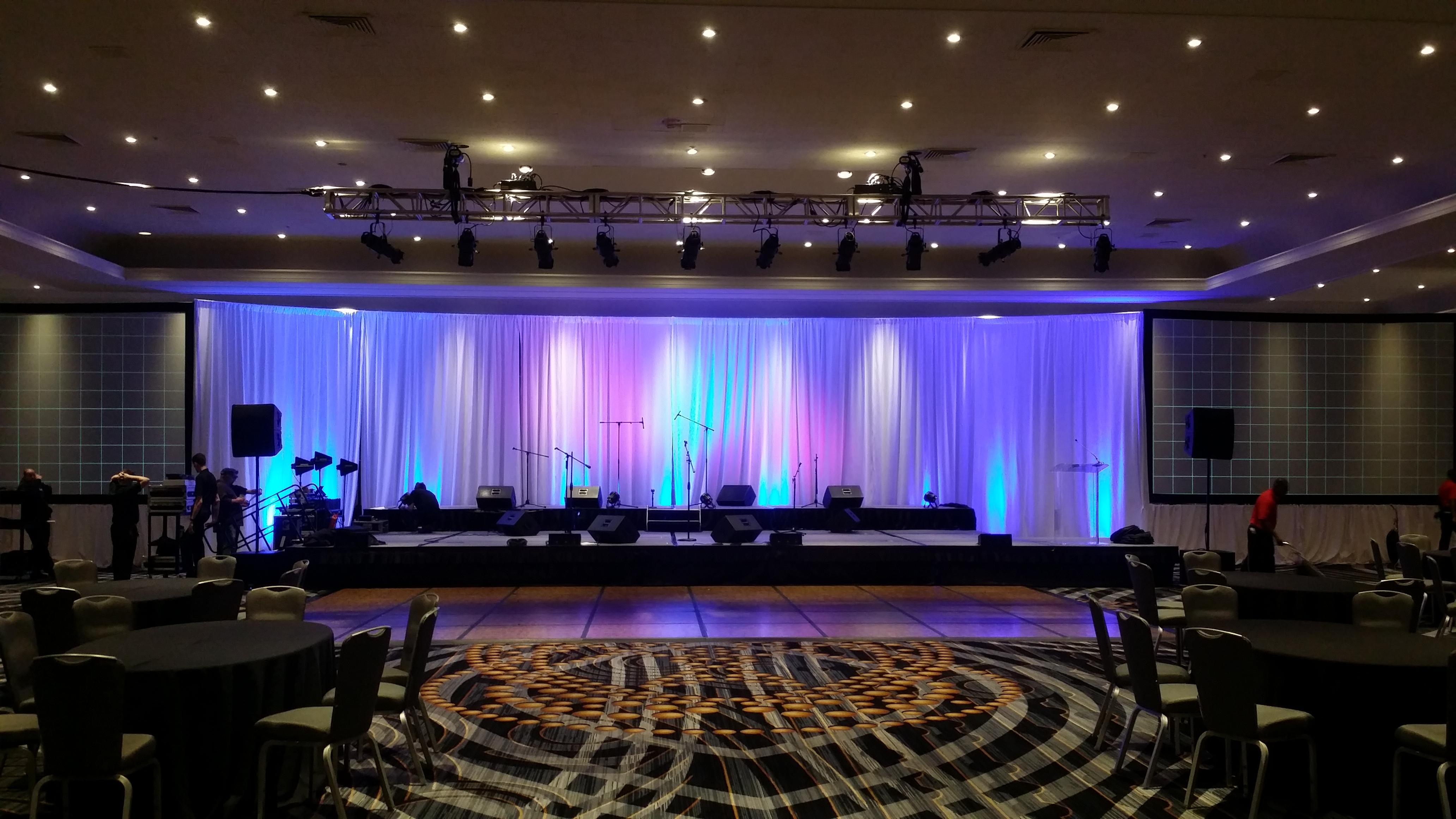 My stage lighting for a formal banquet concert r/stagelighting