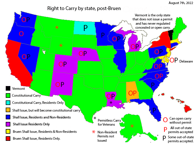 Right To Carry States Map