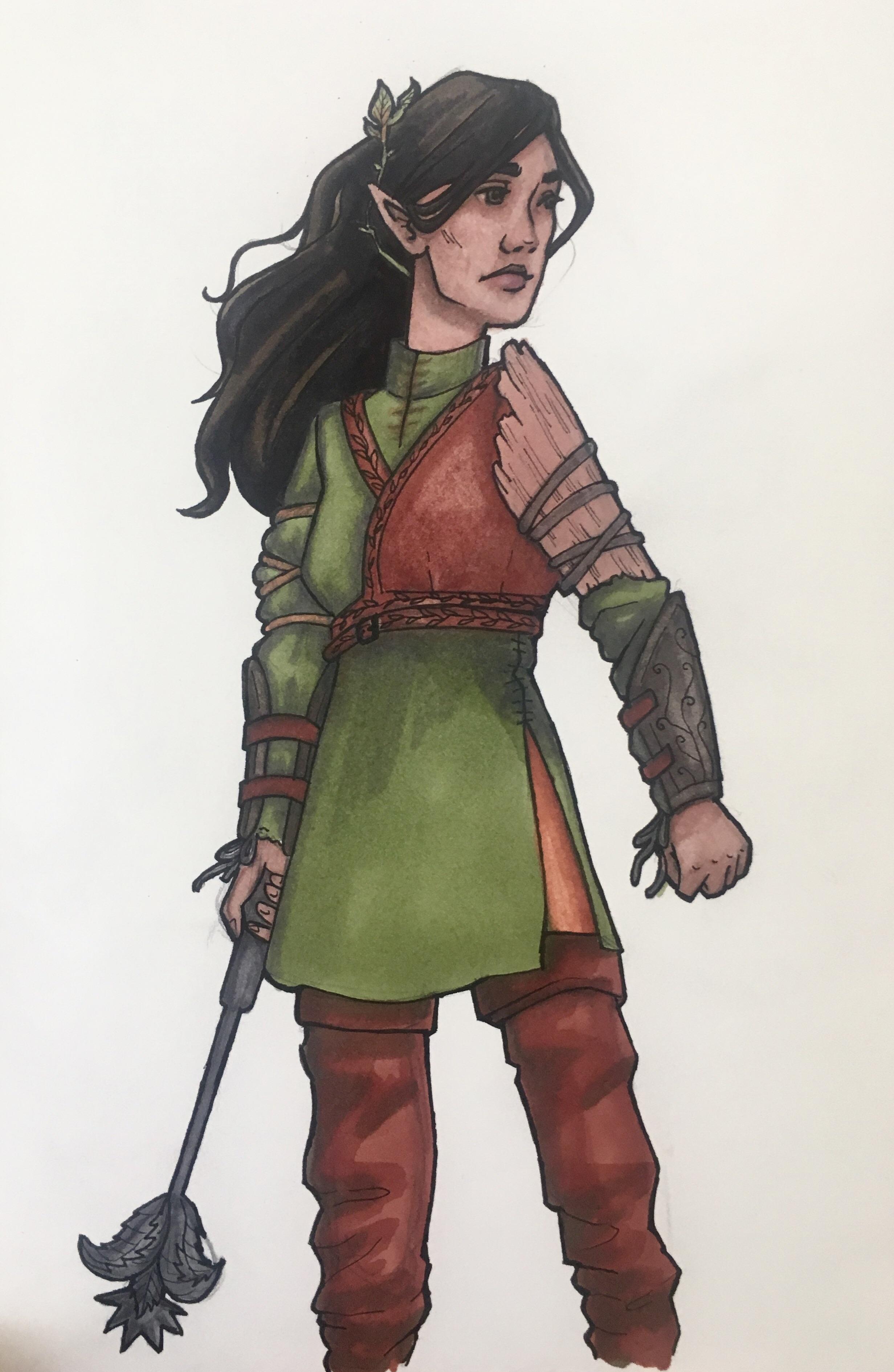 [RF] Female Wood Elf Druid for u/ExpDelphi characterdrawing