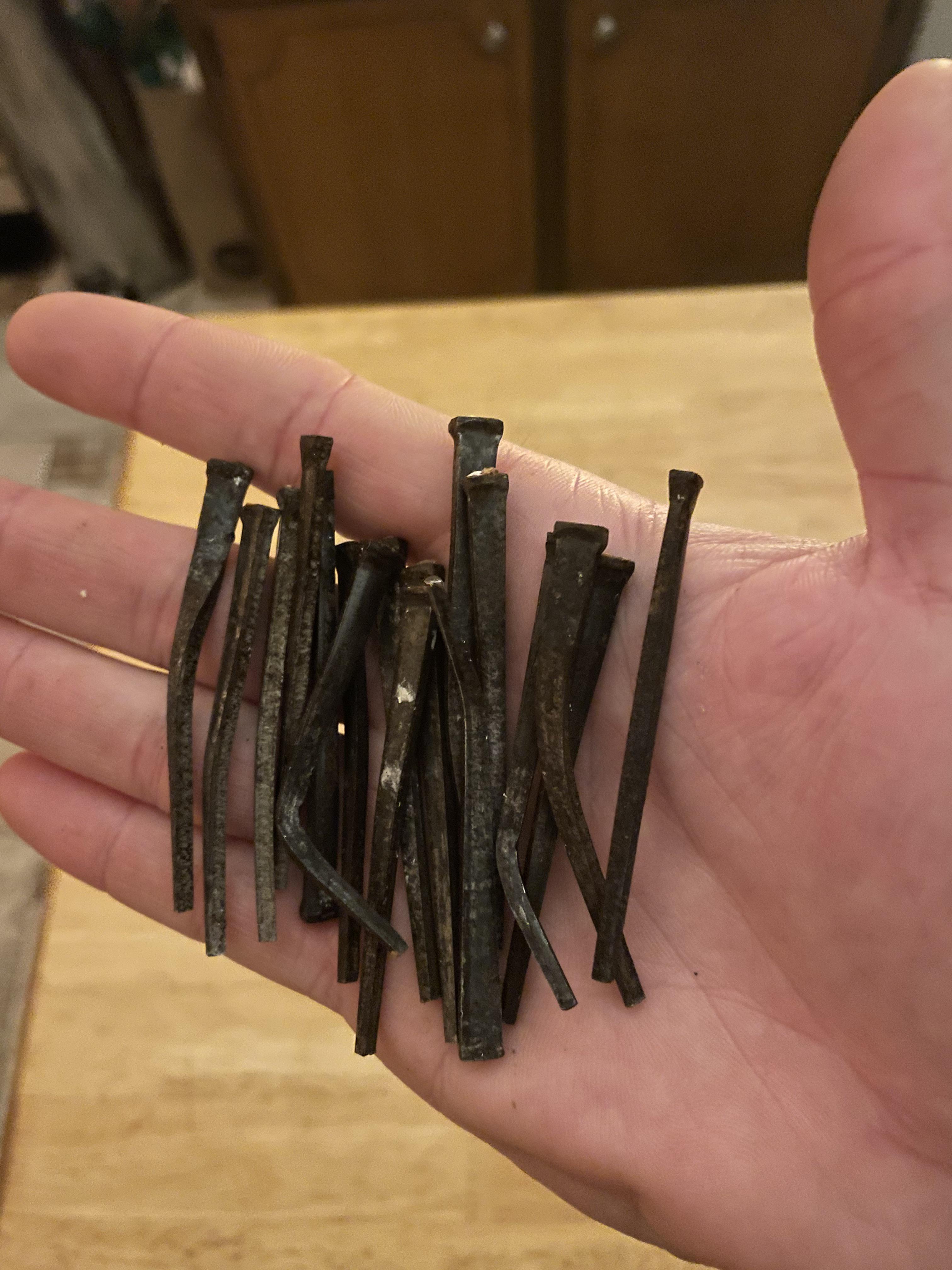 Nails from our door frame. House built in 1919. r/mildlyinteresting