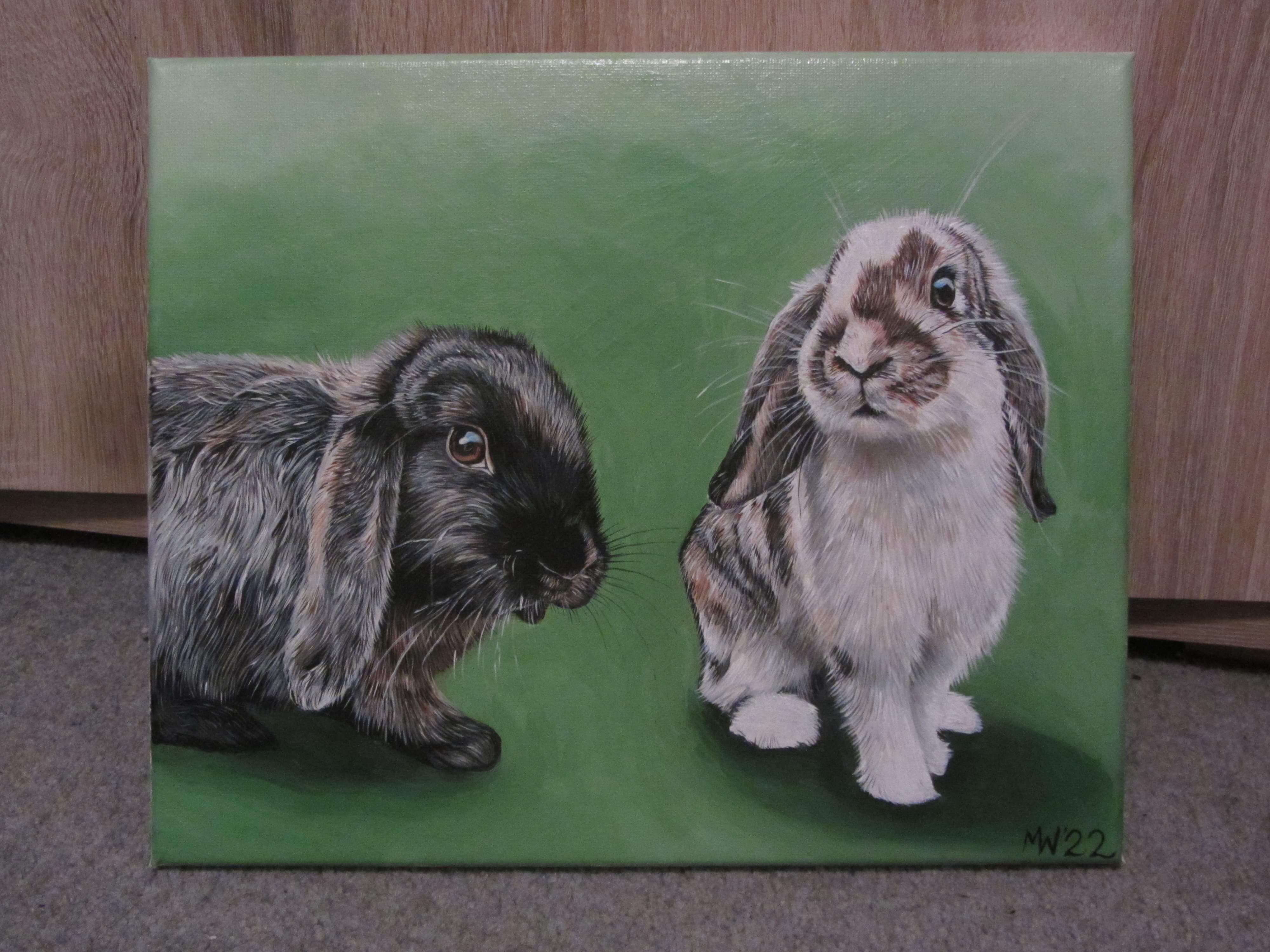 Another custom pet rabbit painting completed 🐰🧑‍🎨 acrylic on canvas r