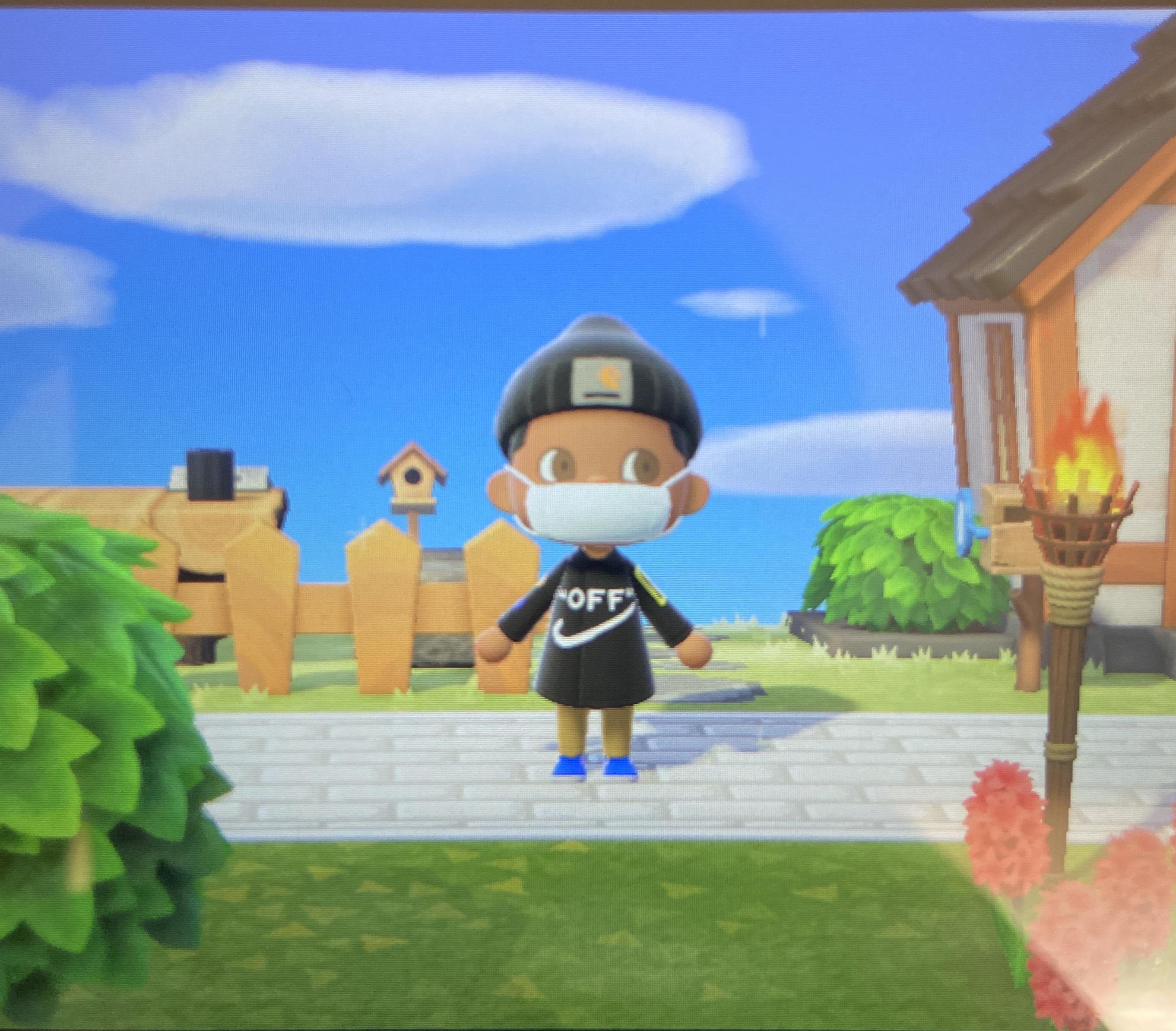 Animal Crossing Hype Beast CarHartt Beanie/NIKE OFF White Longcoat r