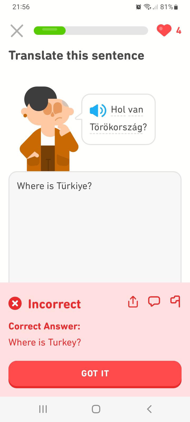Dear Duo, the country's name changed, remember? r/duolingo