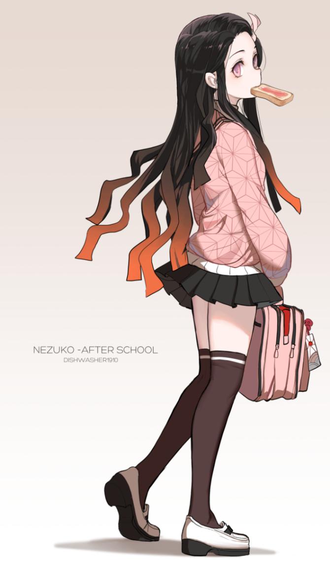 [Art] Highschool Nezuko (Demon Slayer Kimetsu no Yaiba) r/manga