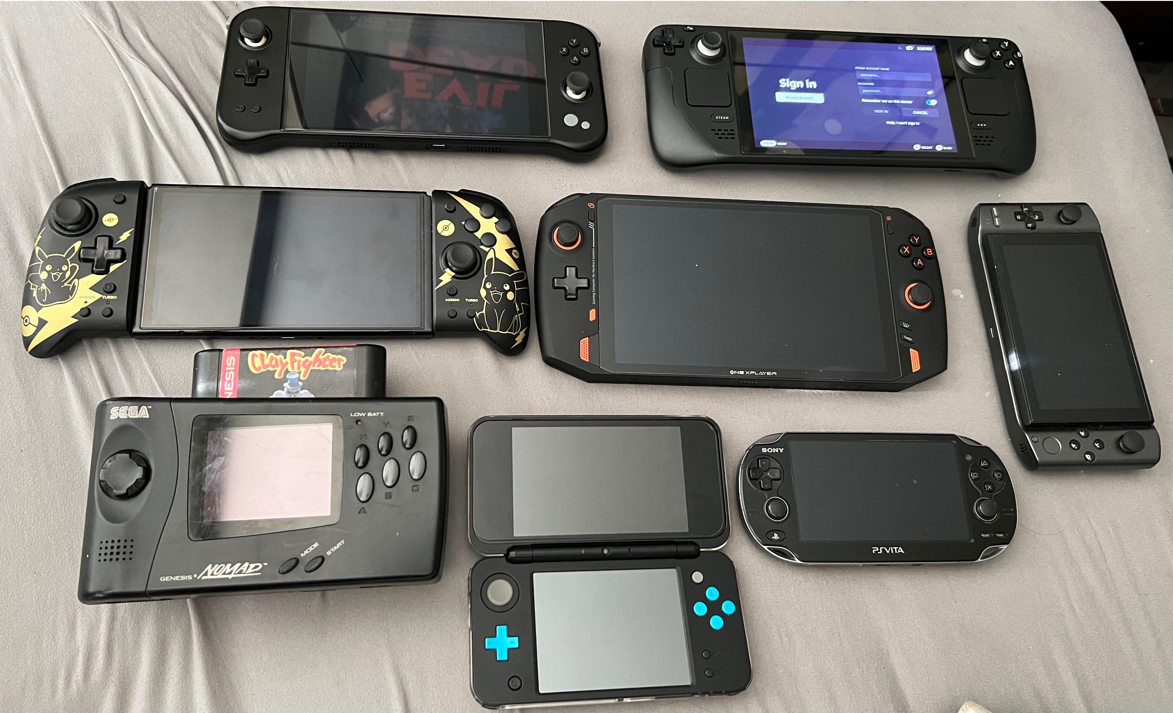 My handhelds minus my Gameboy Advance and PSP r/ayaneo
