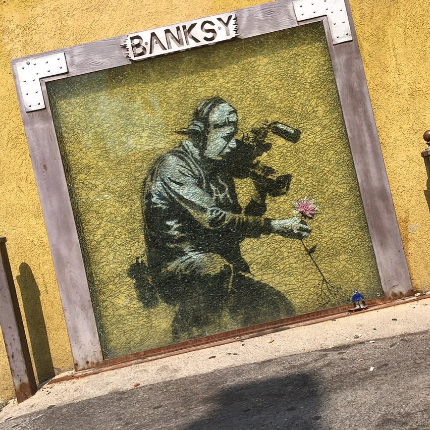 Banksy Behind Shattered Glass In Park City, Utah USA r/streetart
