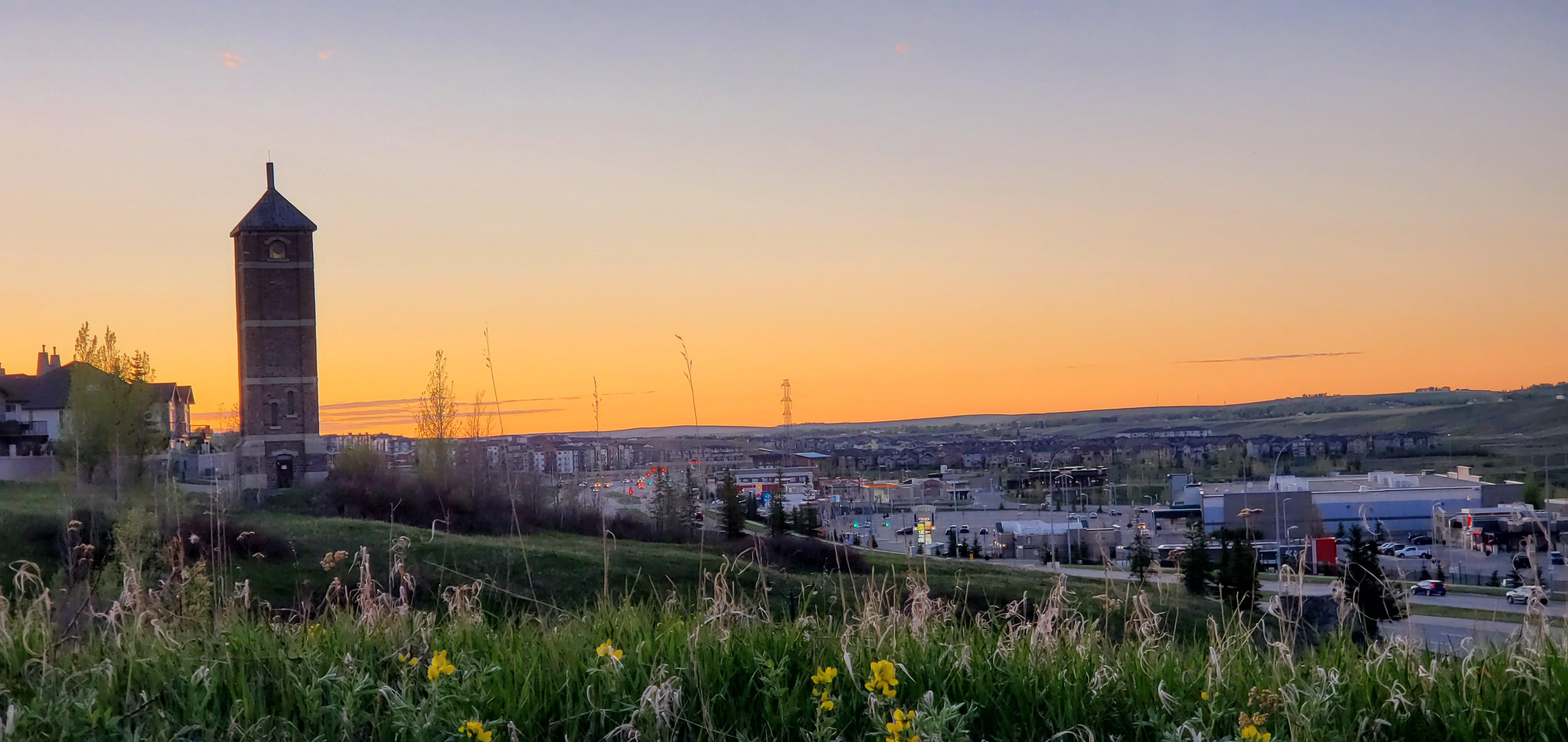 Sunset over Kincora Tower r/Calgary