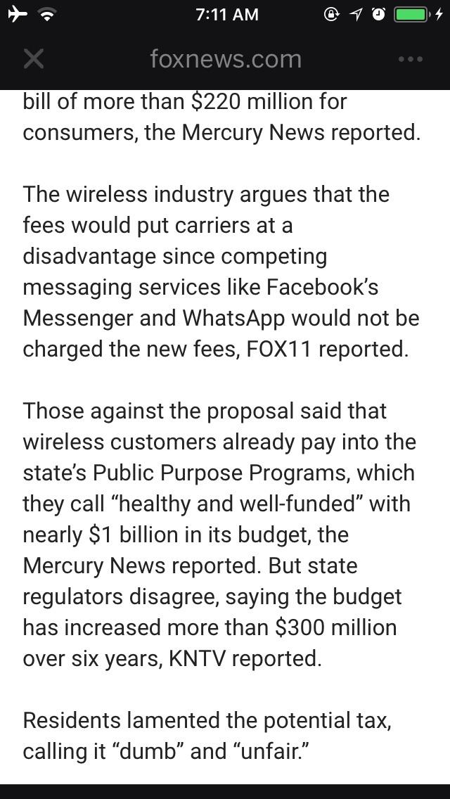 California Wants a text message tax it’s easy to see why Anarcho_Capitalism