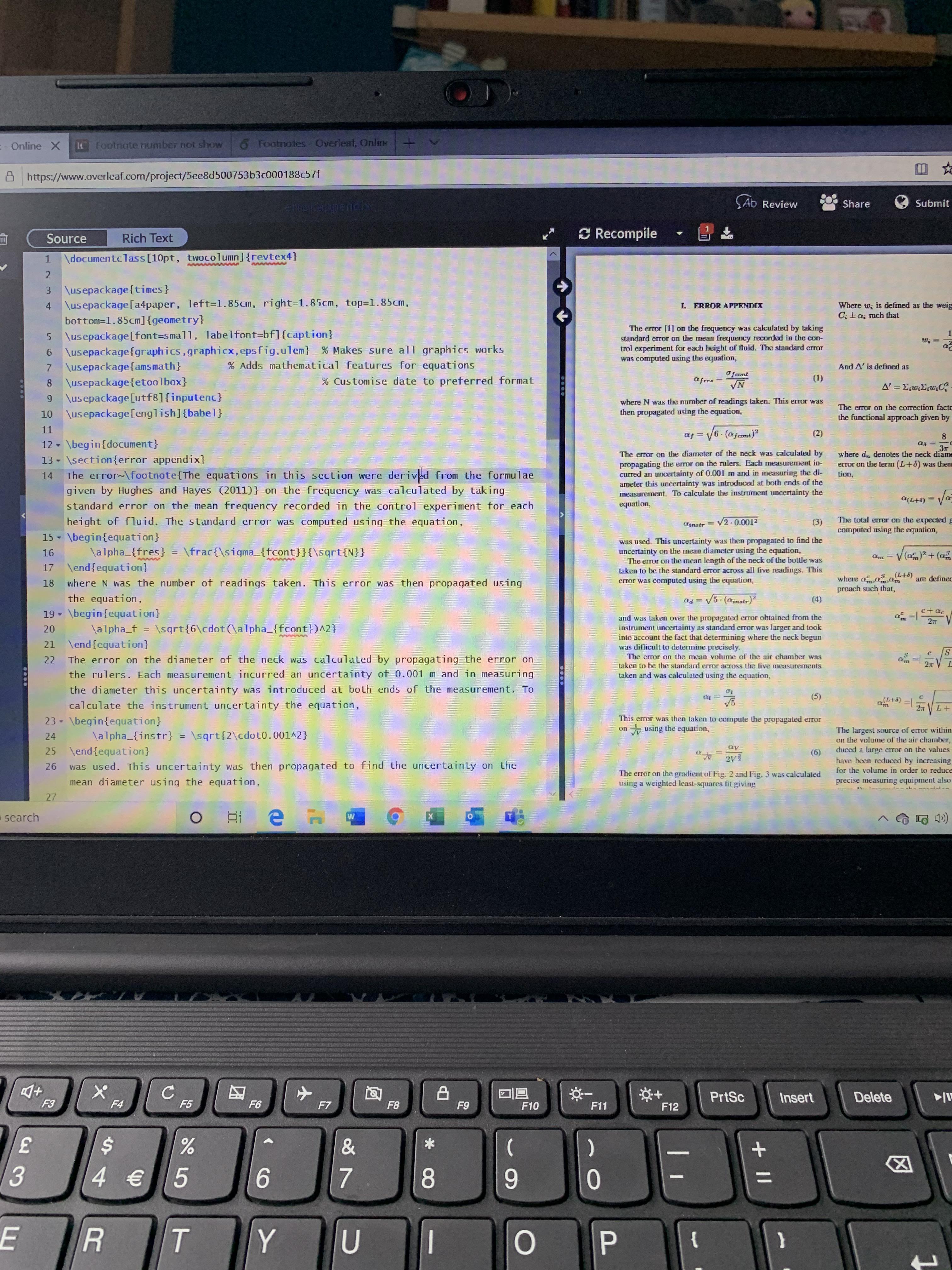 So I just learnt LaTex yesterday and I am trying to add a footnote to