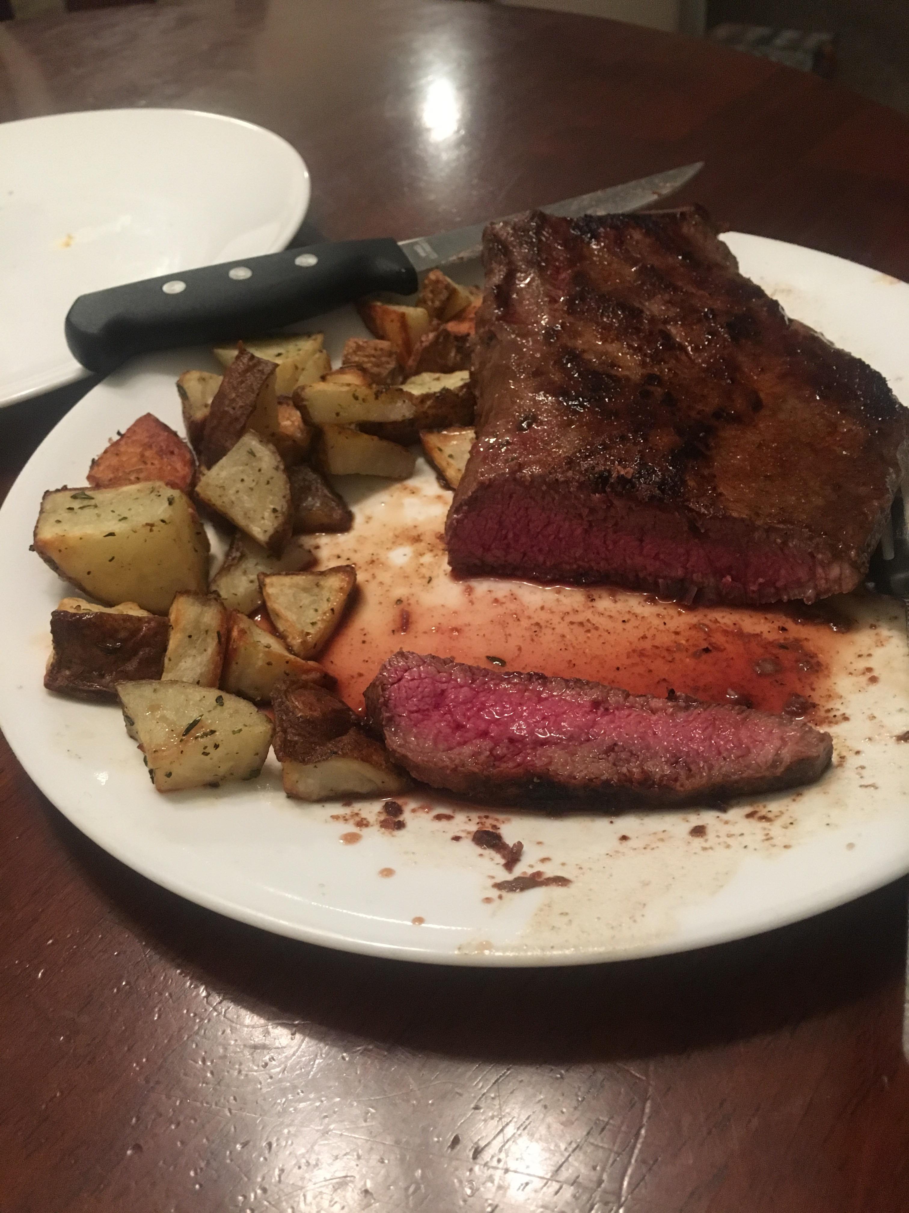 First time using cast iron Flat Iron Steak r/steak