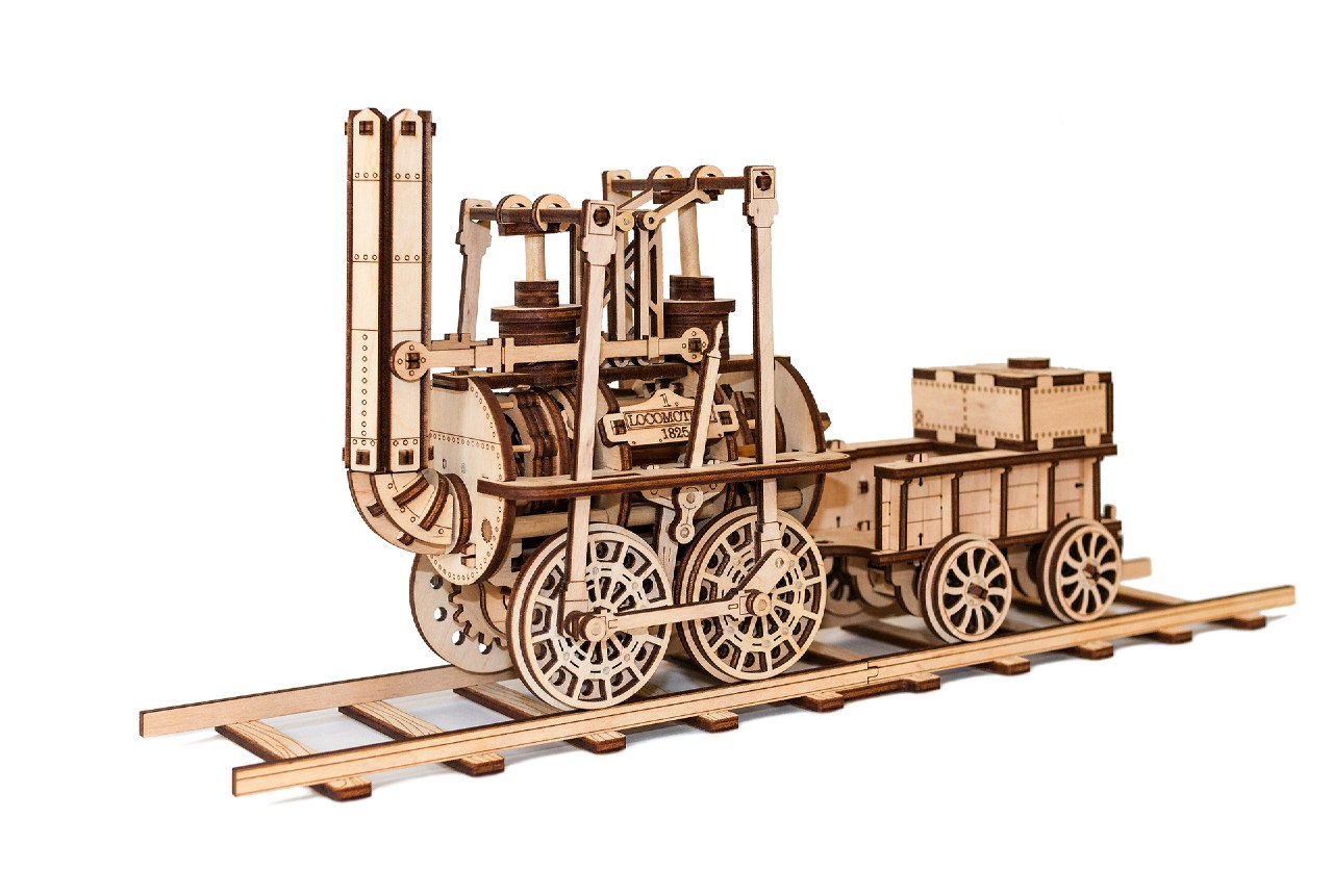 Plywood mechanical model of first train r/modeltrains