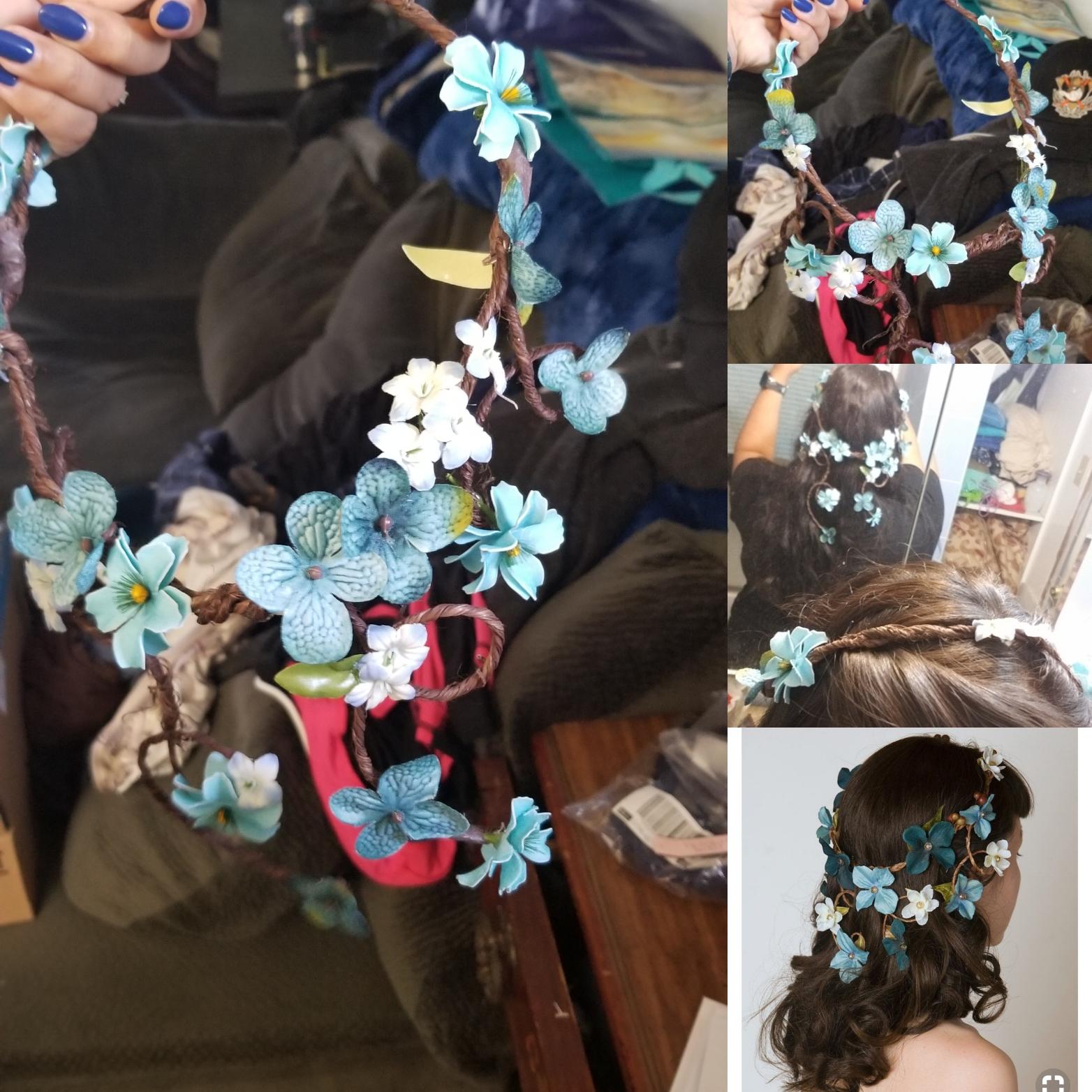 Found this flower crown on Pinterest, decided to attempt at recreating