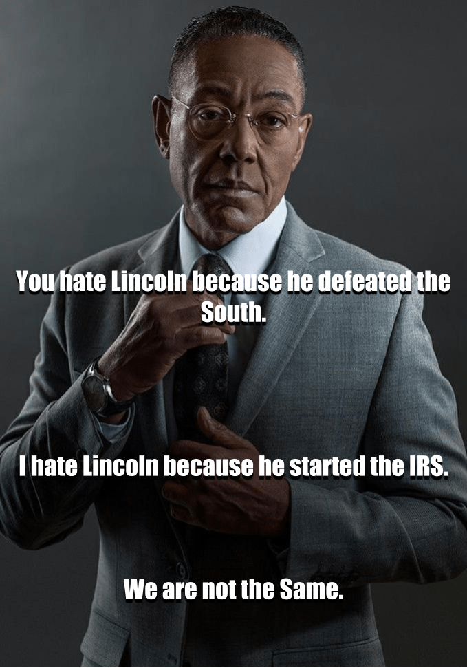 "I don't care who the IRS sends I'm not paying my taxes!" r/HistoryMemes