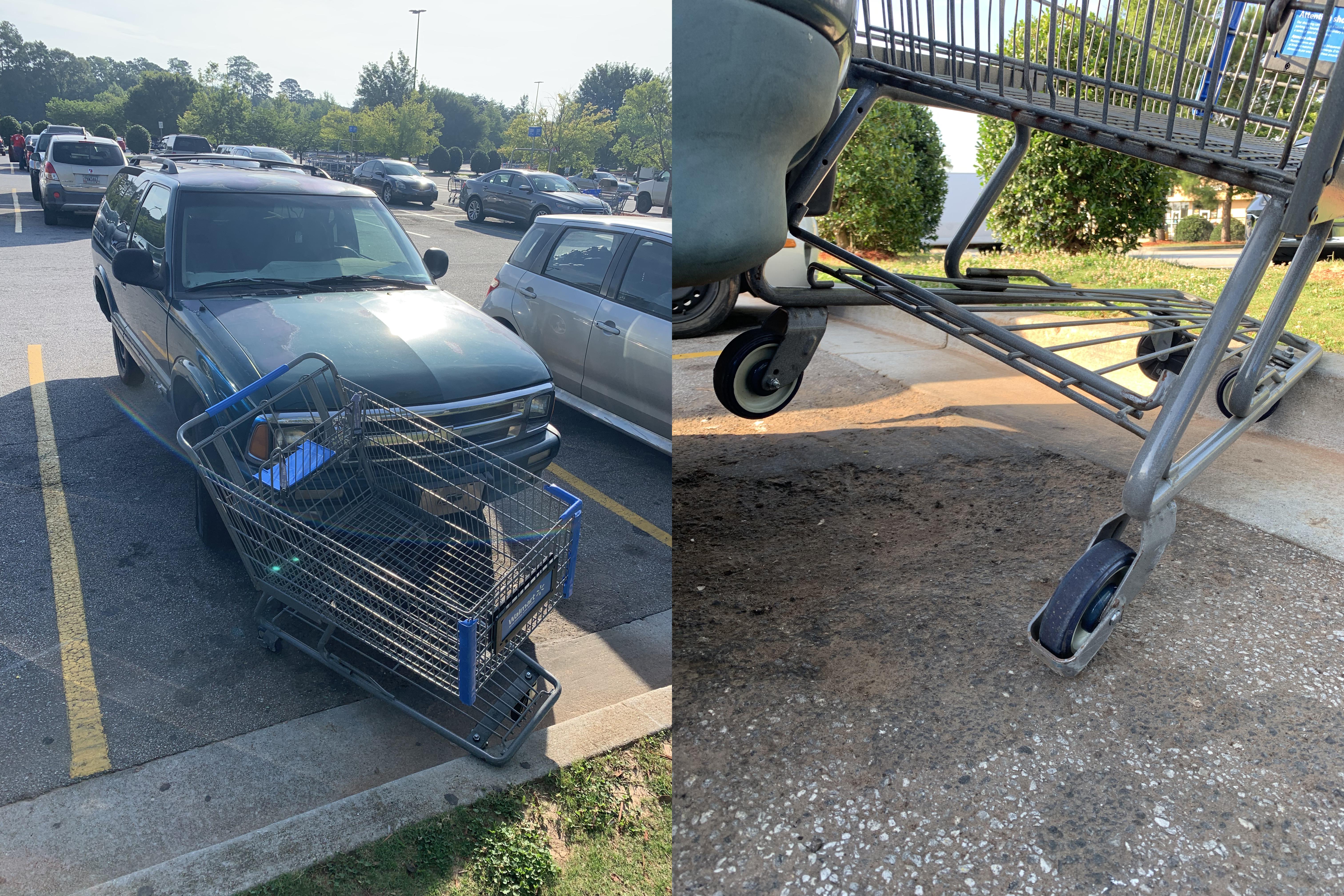 Shopping cart in the way? No problem, that's what bumpers are for! r