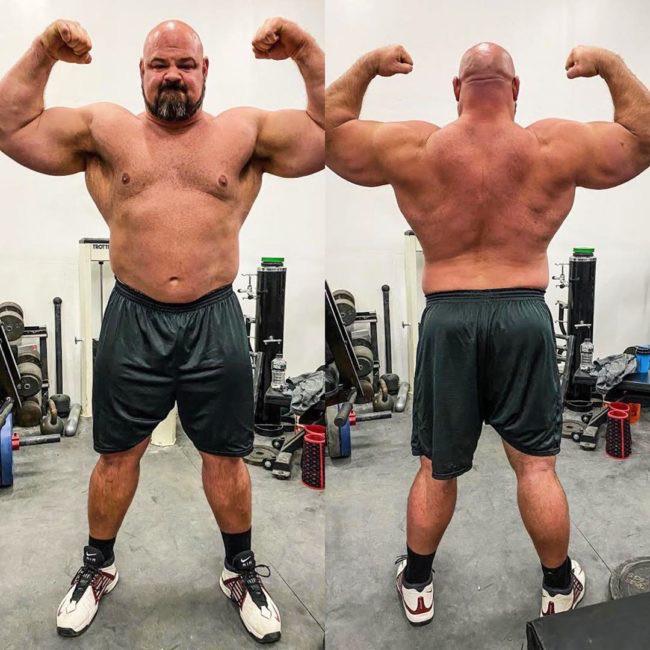 I see your sajad and raise you Brian Shaw, 68 420 ish with arms bigger