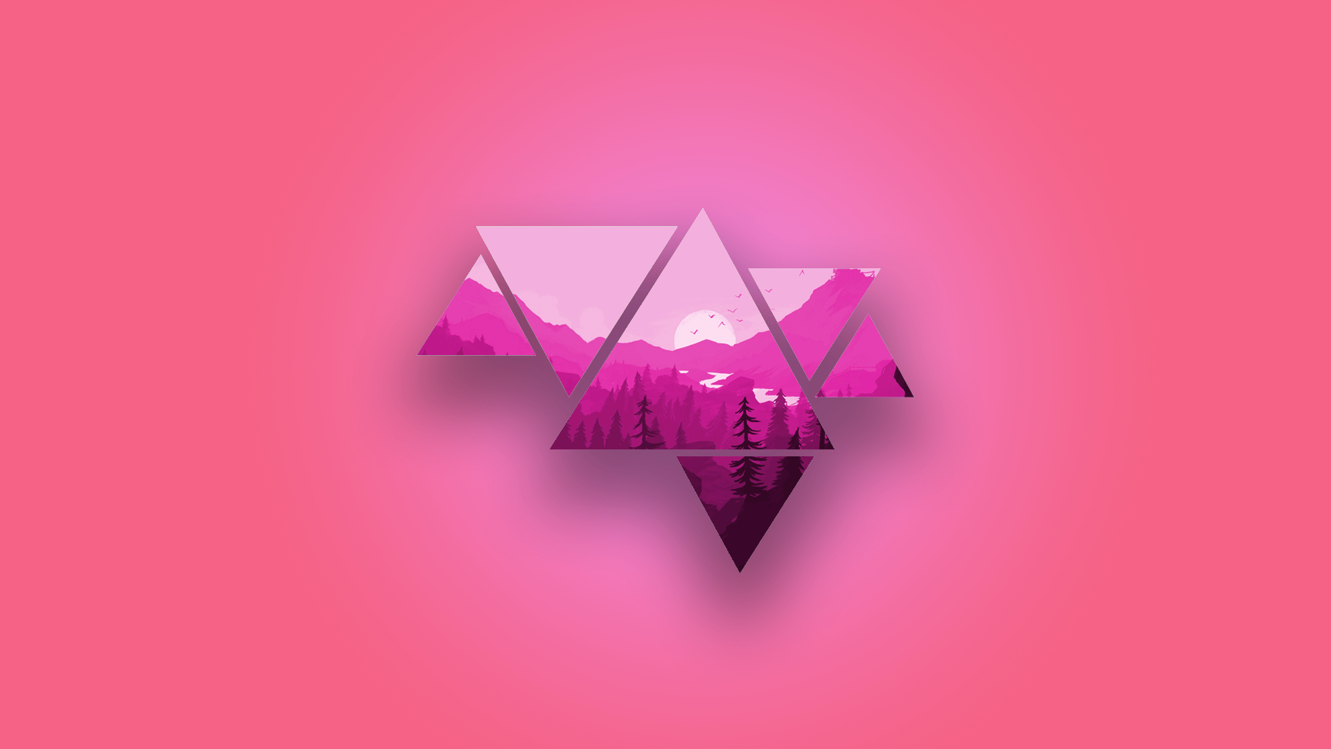 Minimalistic Mountains Pink Version [1920x1080] wallpaper
