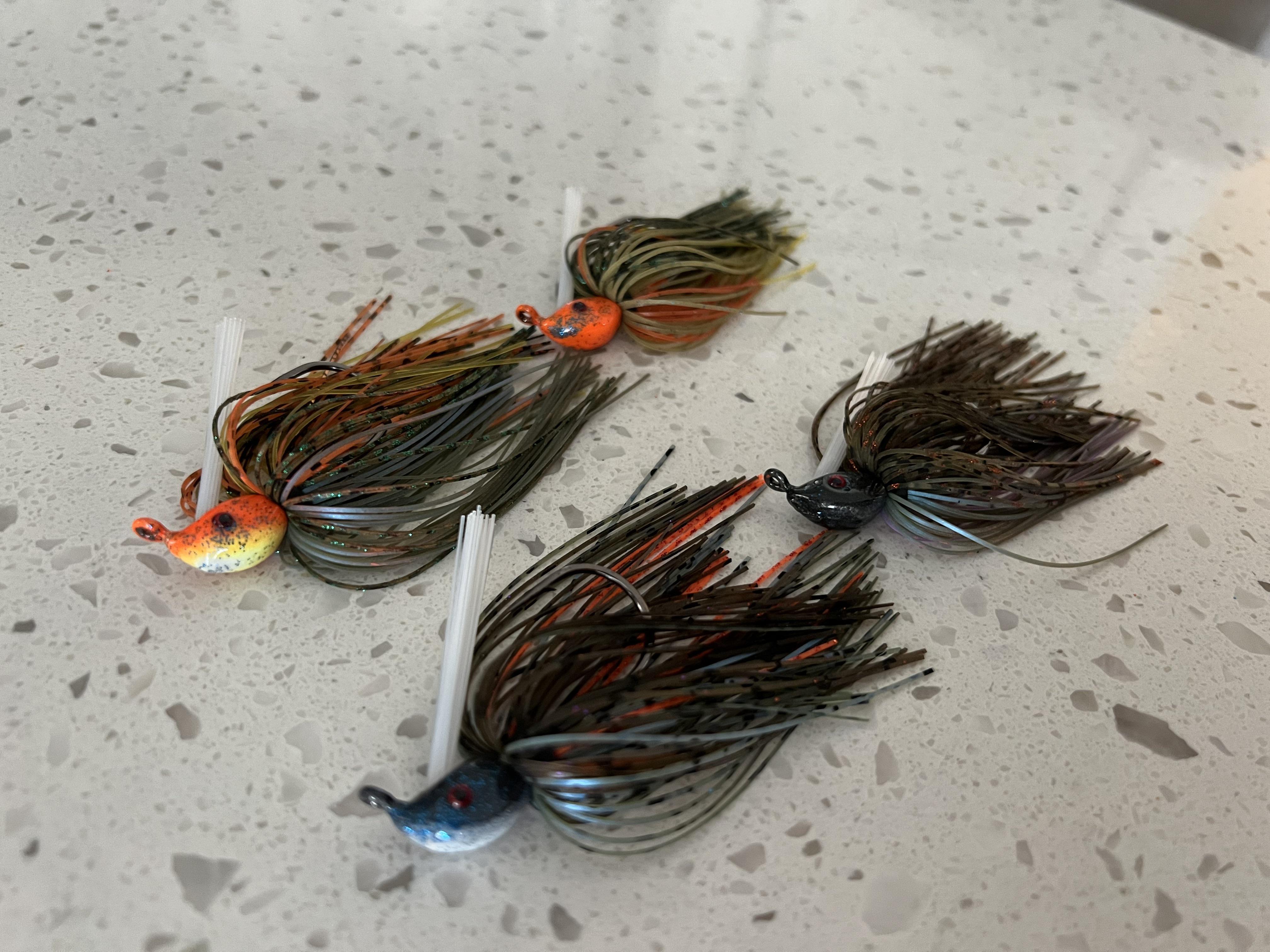 Made some swim jigs using do it molds and 6th sense jig skirts. Pretty