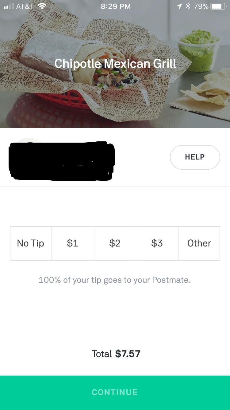 New Tip/Rating Screen From Customer's Perspective r/postmates