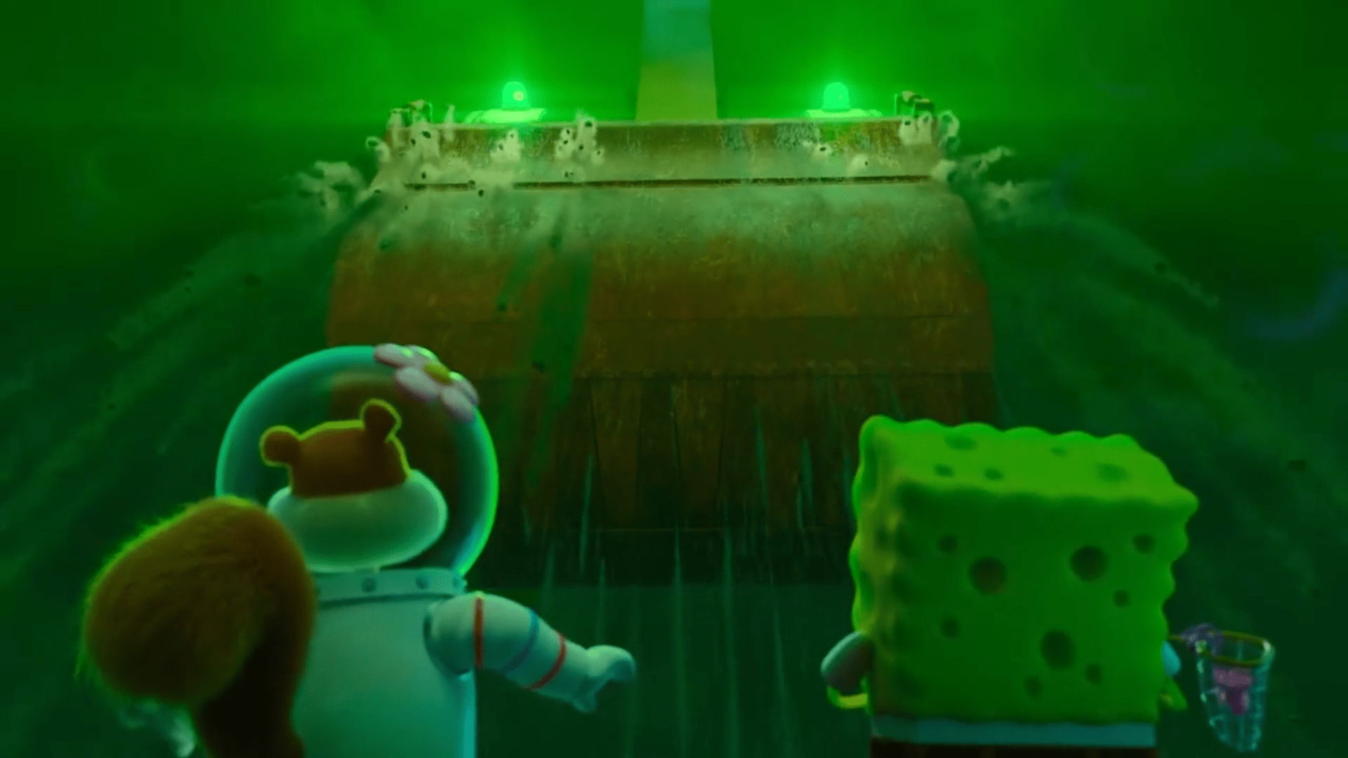 In Saving Bikini Bottom The Sandy Cheeks Movie, all of Bikini Bottom