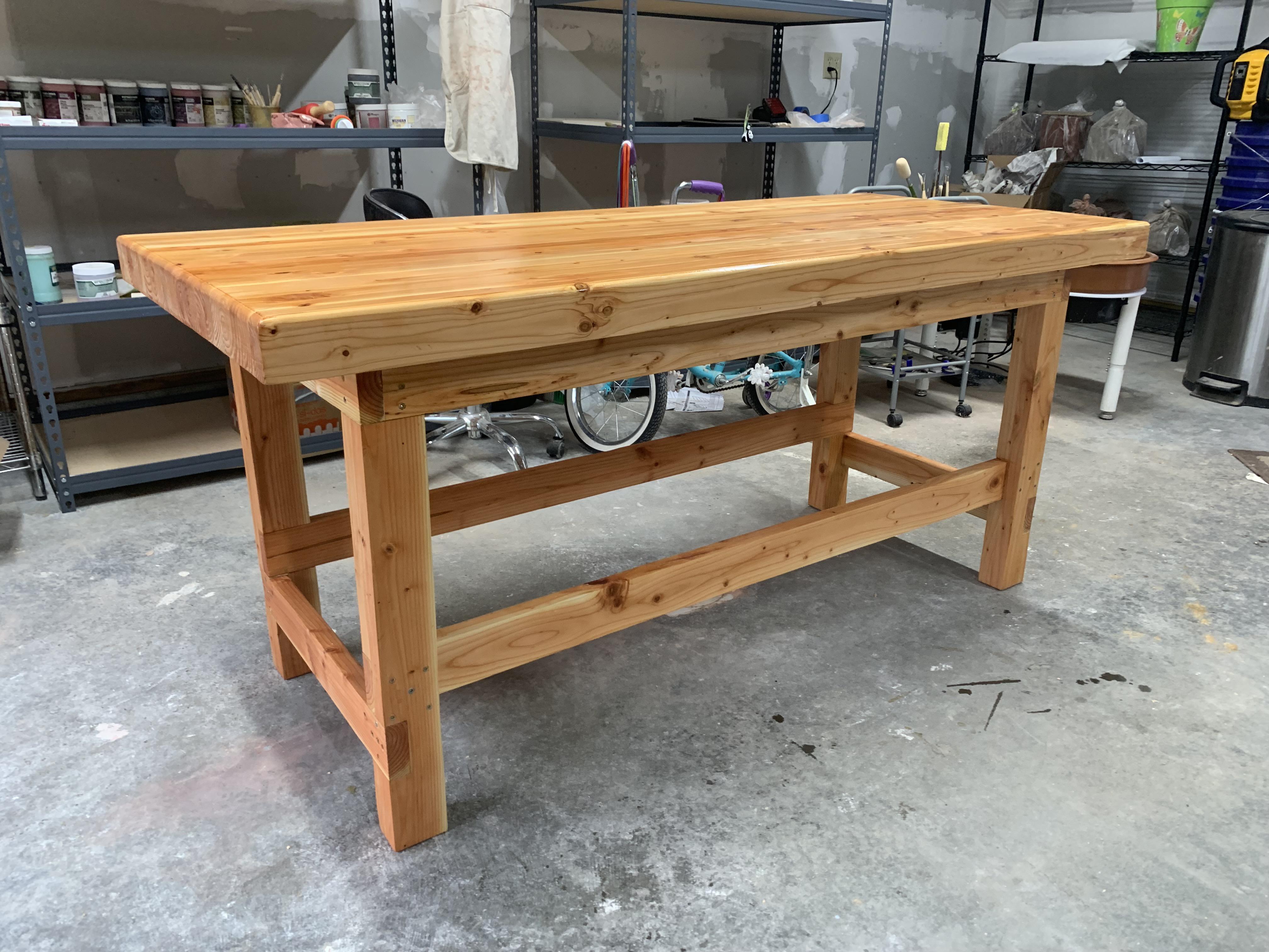 First project completed! A clay wedging table for the Mrs. r/woodworking