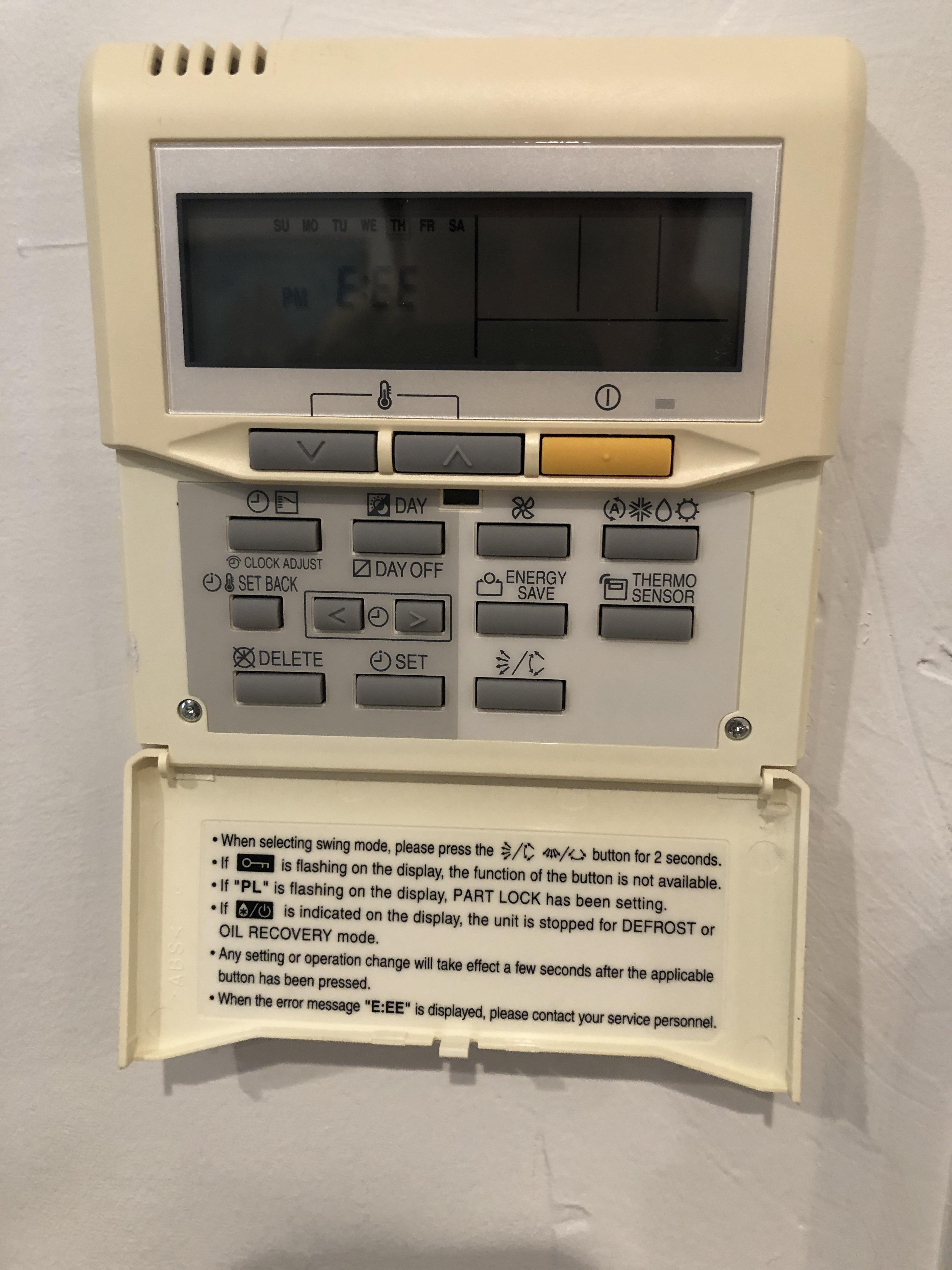 Clearing Fujitsu Error EEE r/hvacadvice