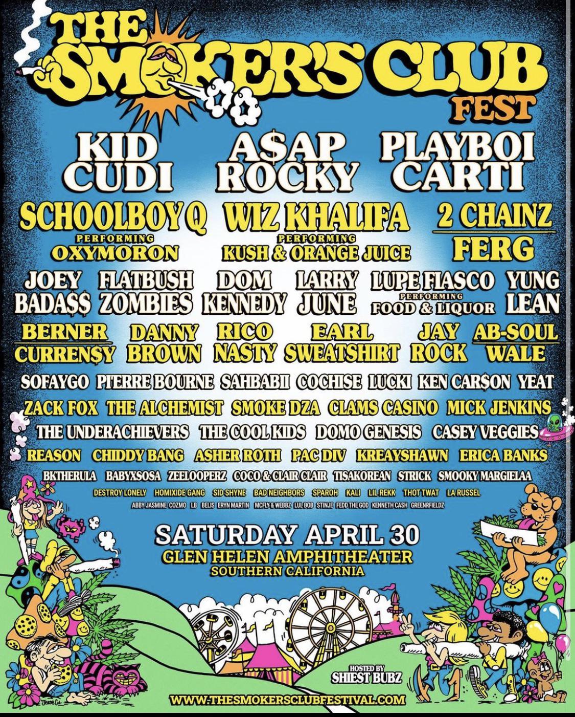 The smokers club festival line up! Lollapalooza