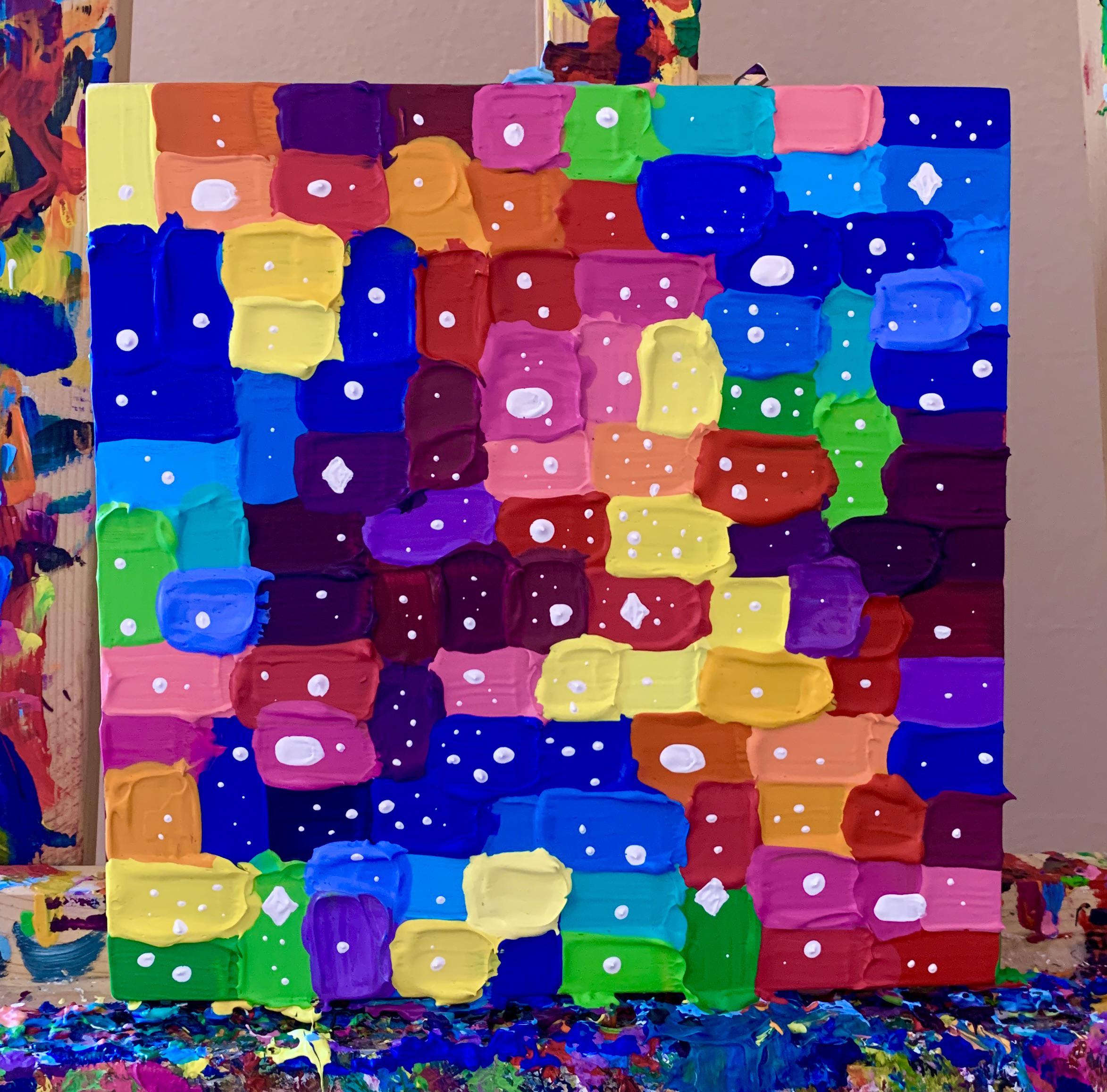 Made this cute little abstract painting on a wood panel woodworking