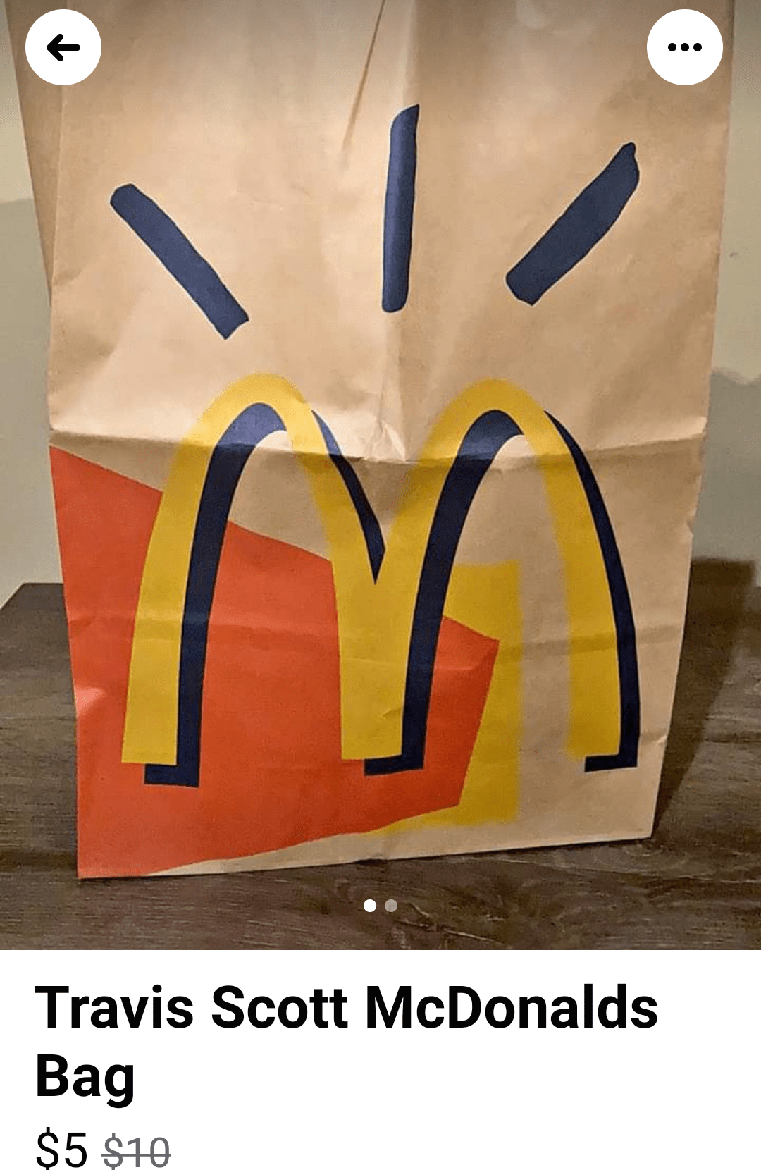 Travis Scott McDonald's bag for 10 r/CrackheadCraigslist