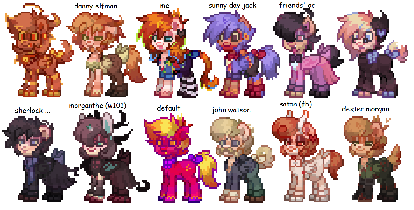 Some newer (and older) ponies I've made. PonyTown