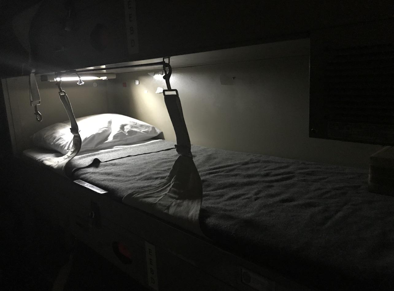 This is what a Navy coffin rack looks like. Low rent & upkeep & even