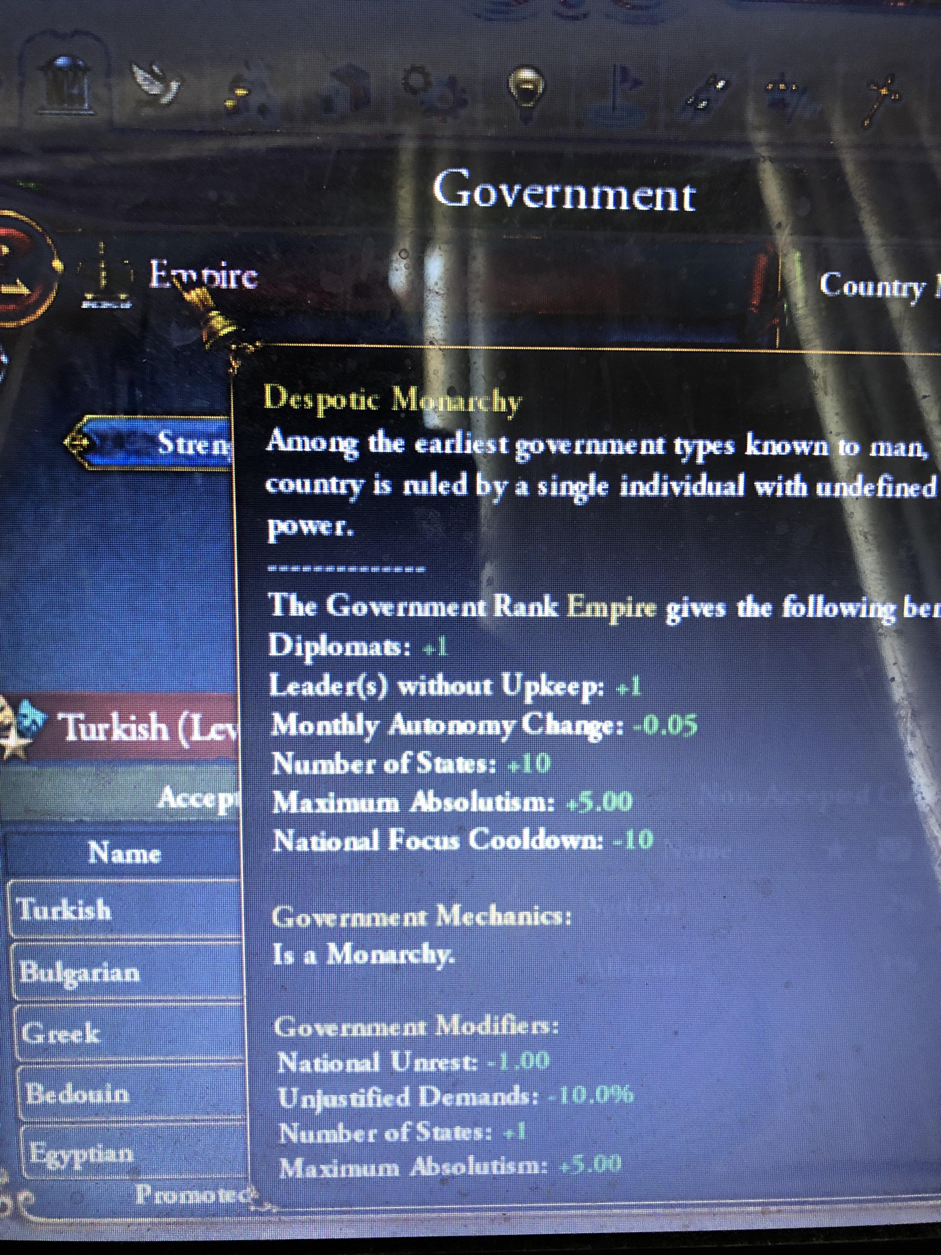 Finally switched ottomans government type r/eu4