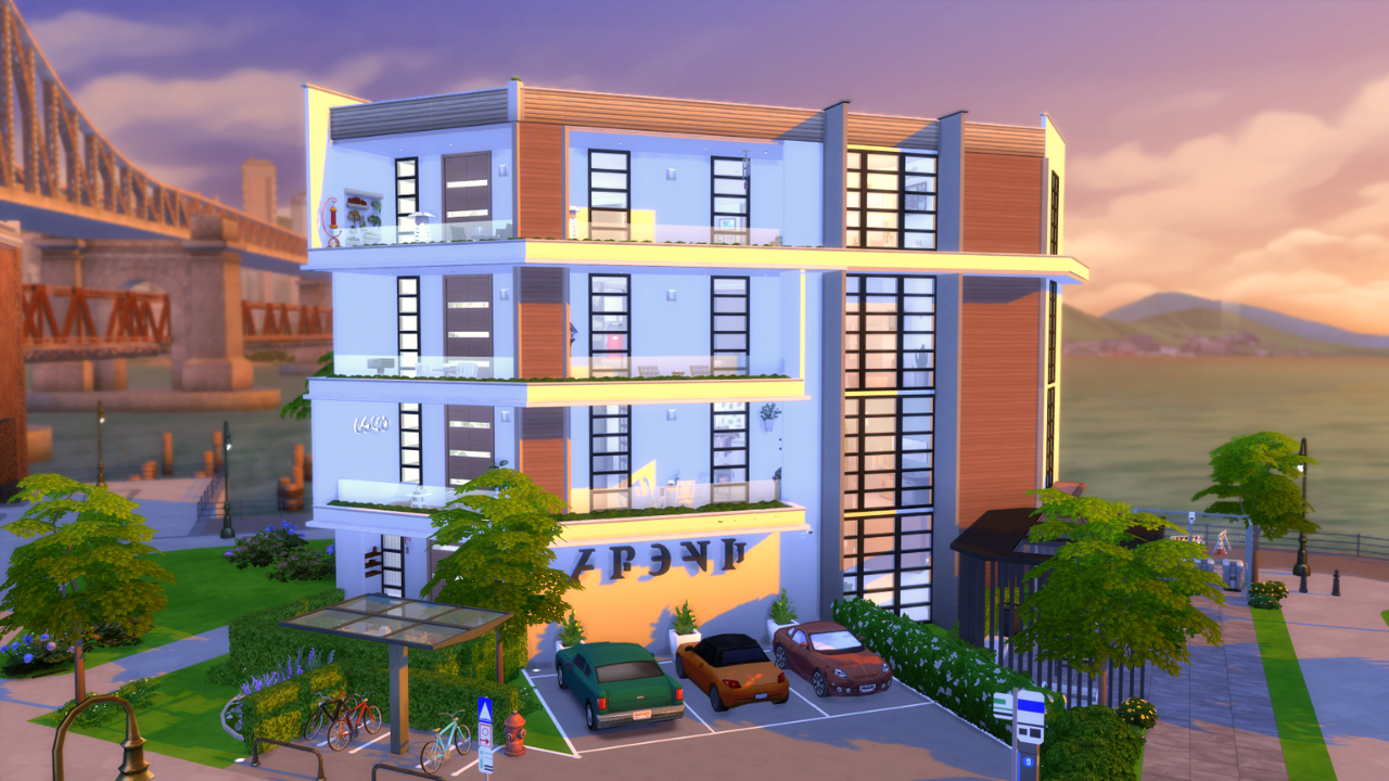 I completed my biggest build so far San Myshuno Apartments! 🌆 Four