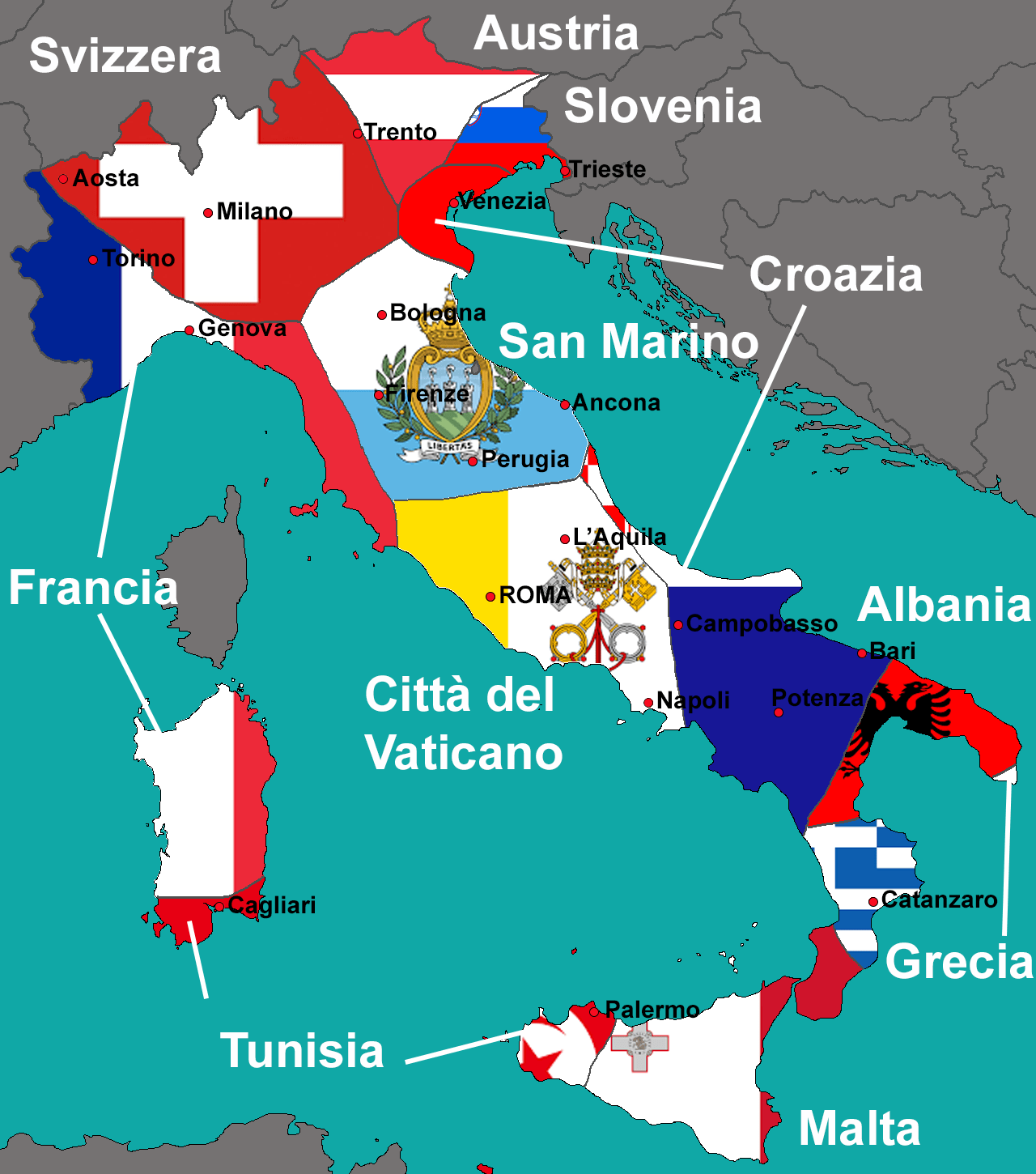 The nearest country to you, when in Italy r/MapPorn