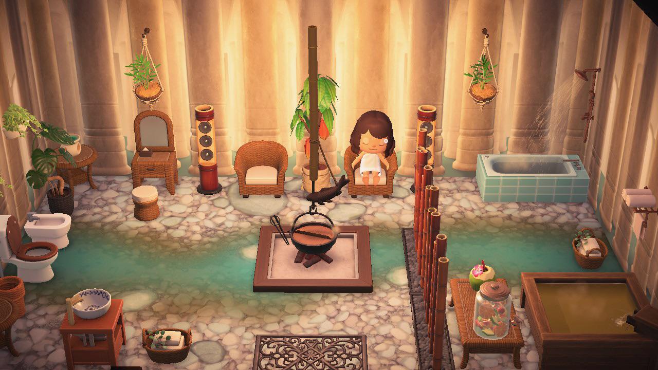 Favorite room in my house, my basement spa! r/AnimalCrossing