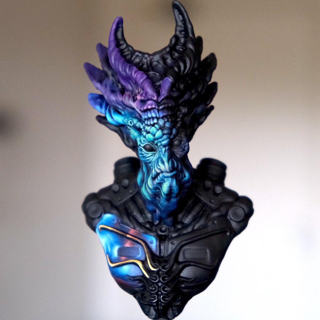 First time painting a bust. Getting General Darg here ready for a