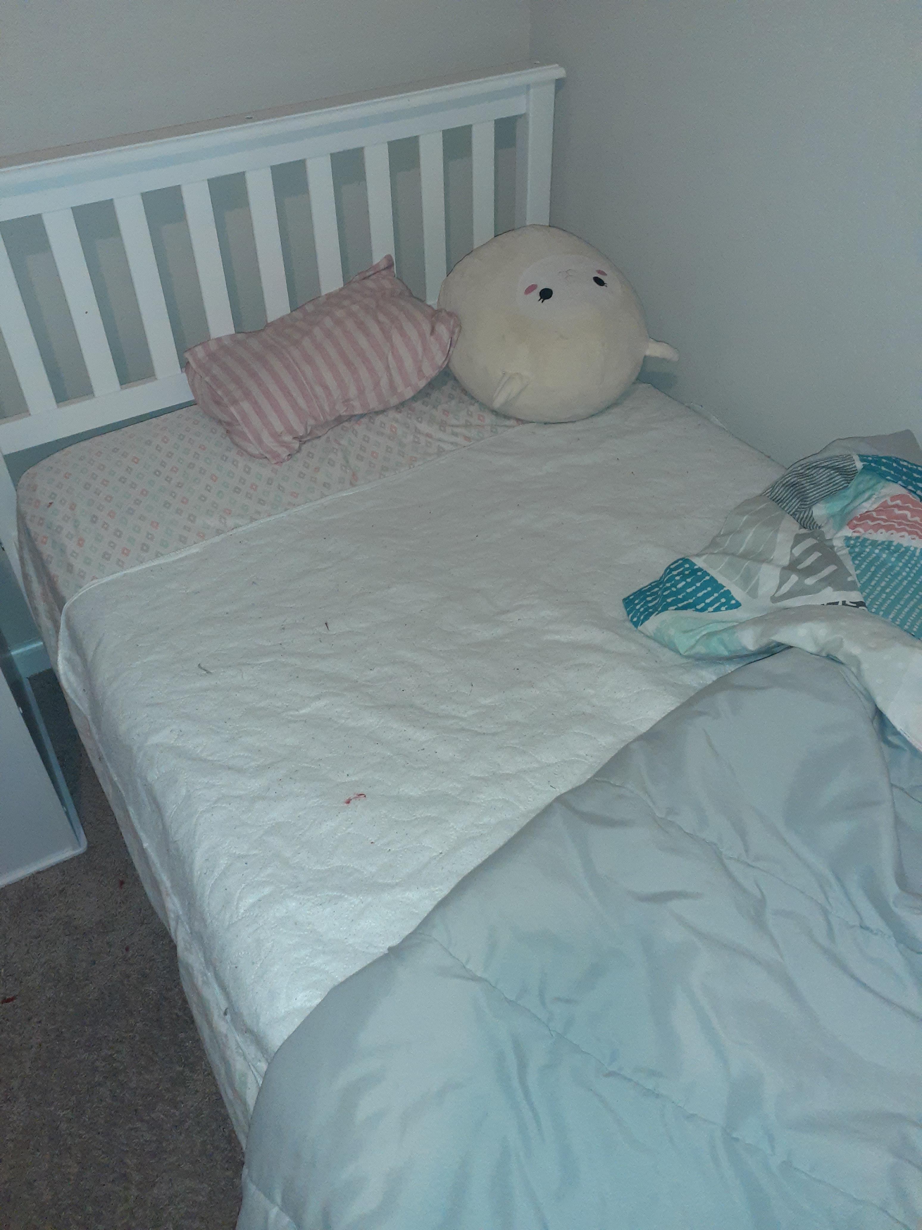 For parents save old crib matress protectors to use for sleep potty