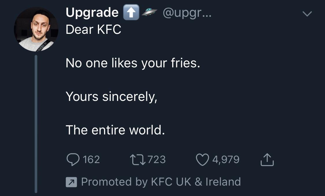Promoted by KFC UK and Ireland WhitePeopleTwitter