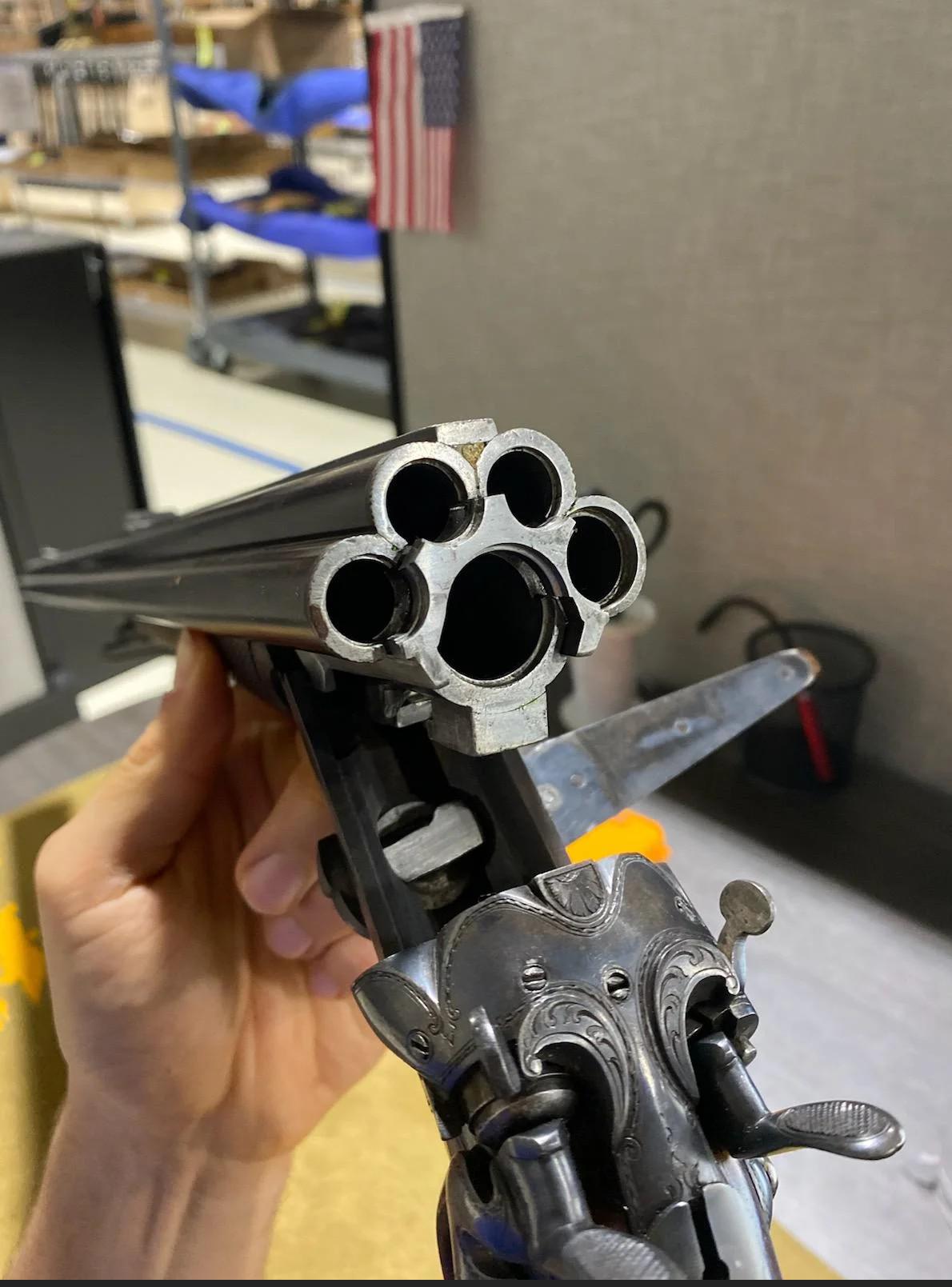 Quintuple Barrel Shotgun, +1000 Spread, requires Gunslinger Perk, Plays