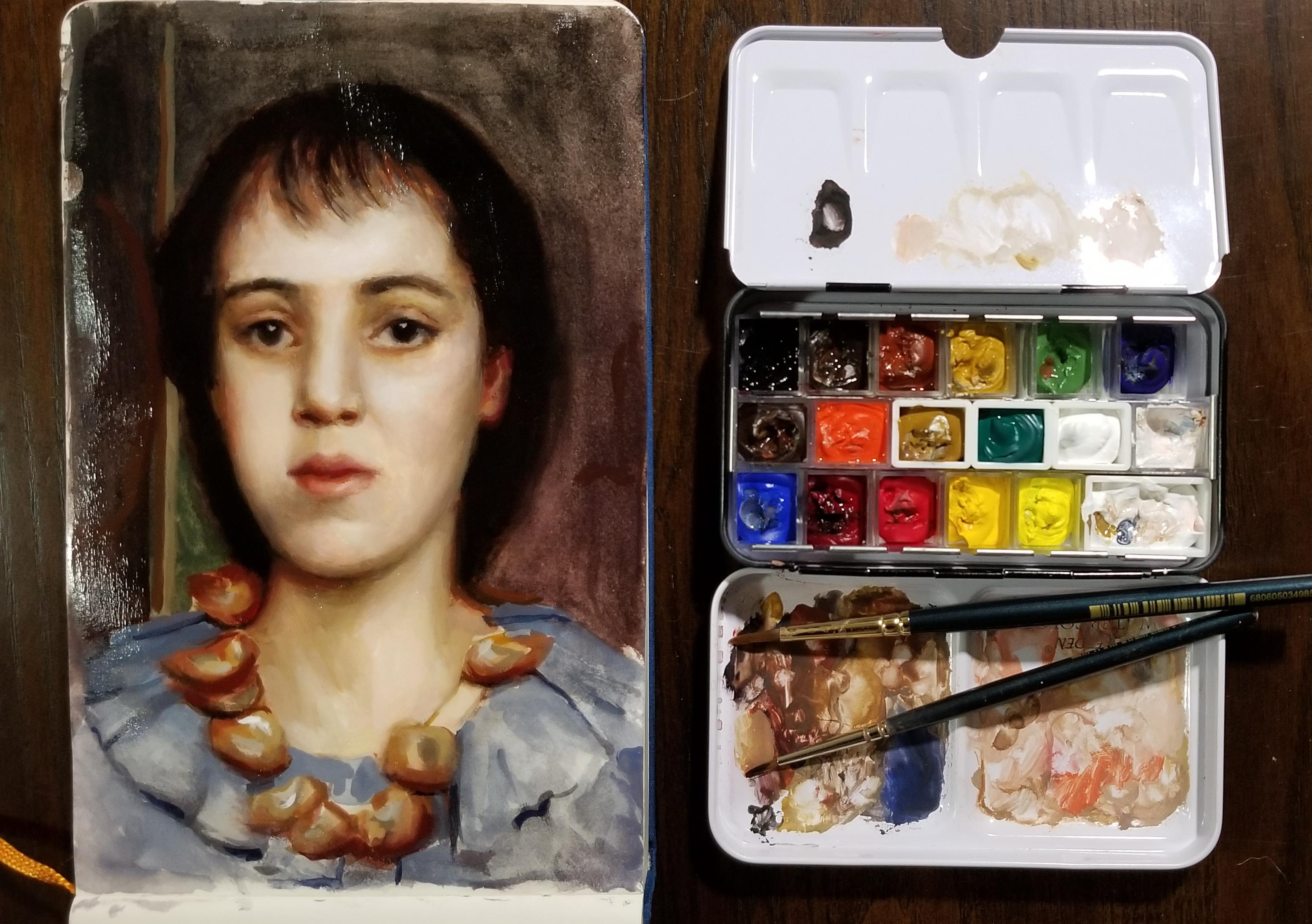 I'm an oil painter testing gouache for sketches/studies. So delicate compared to oils! r/Gouache