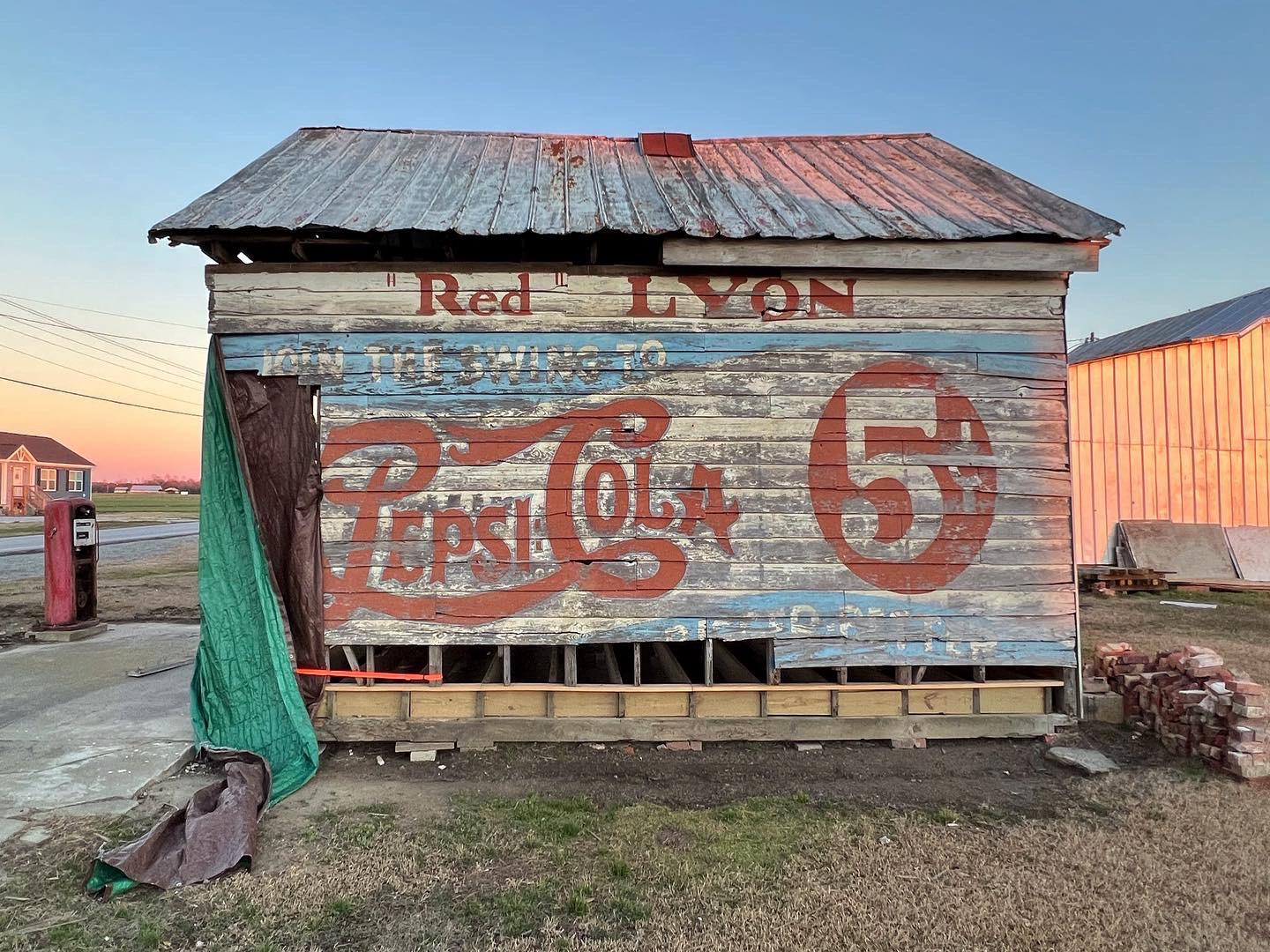 The 1938 Pepsi Ghost Sign on “Red” LYON Store is located just 8 miles