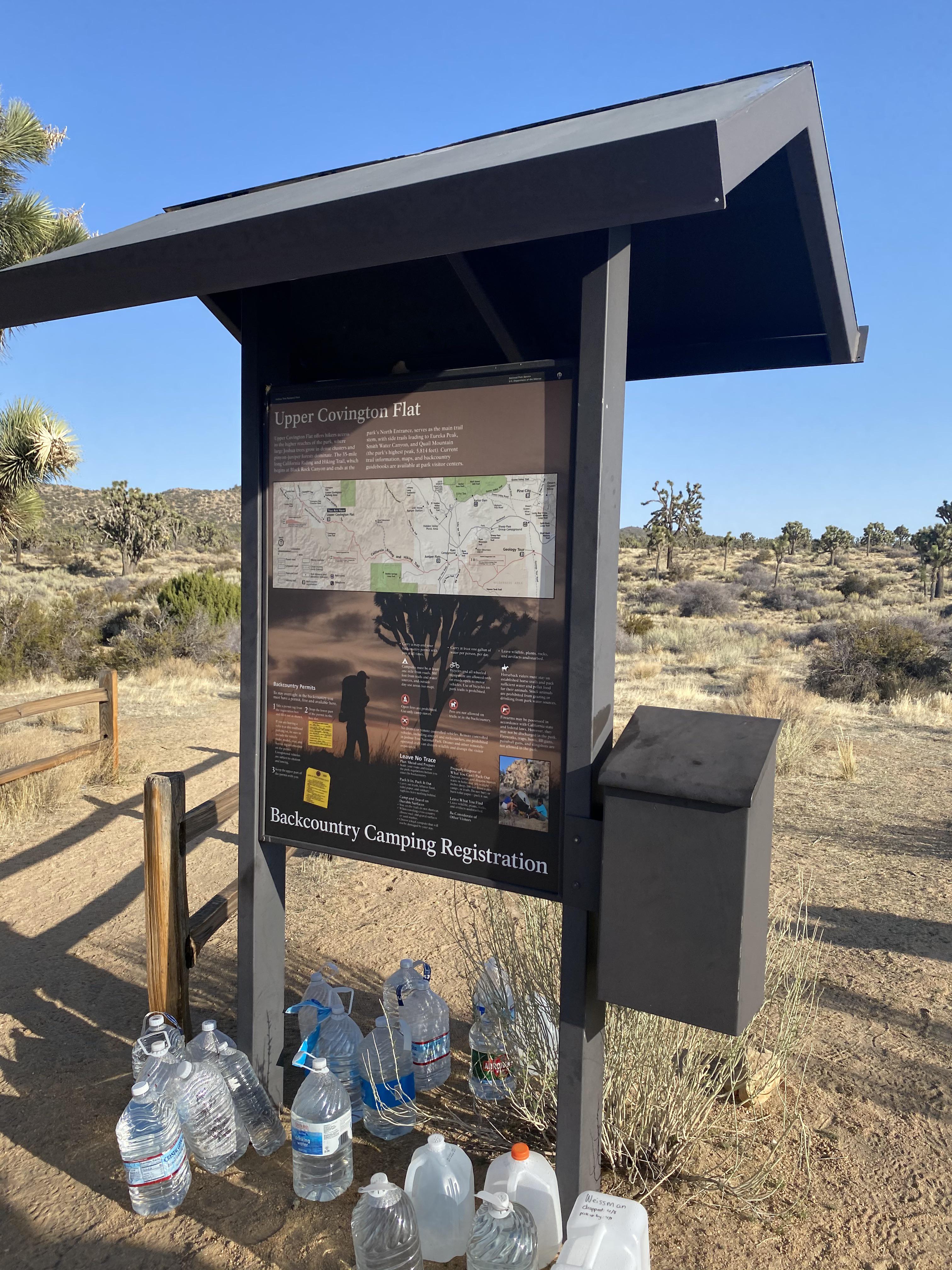 Water Cache at Upper Covington Flat via California Riding and Hiking