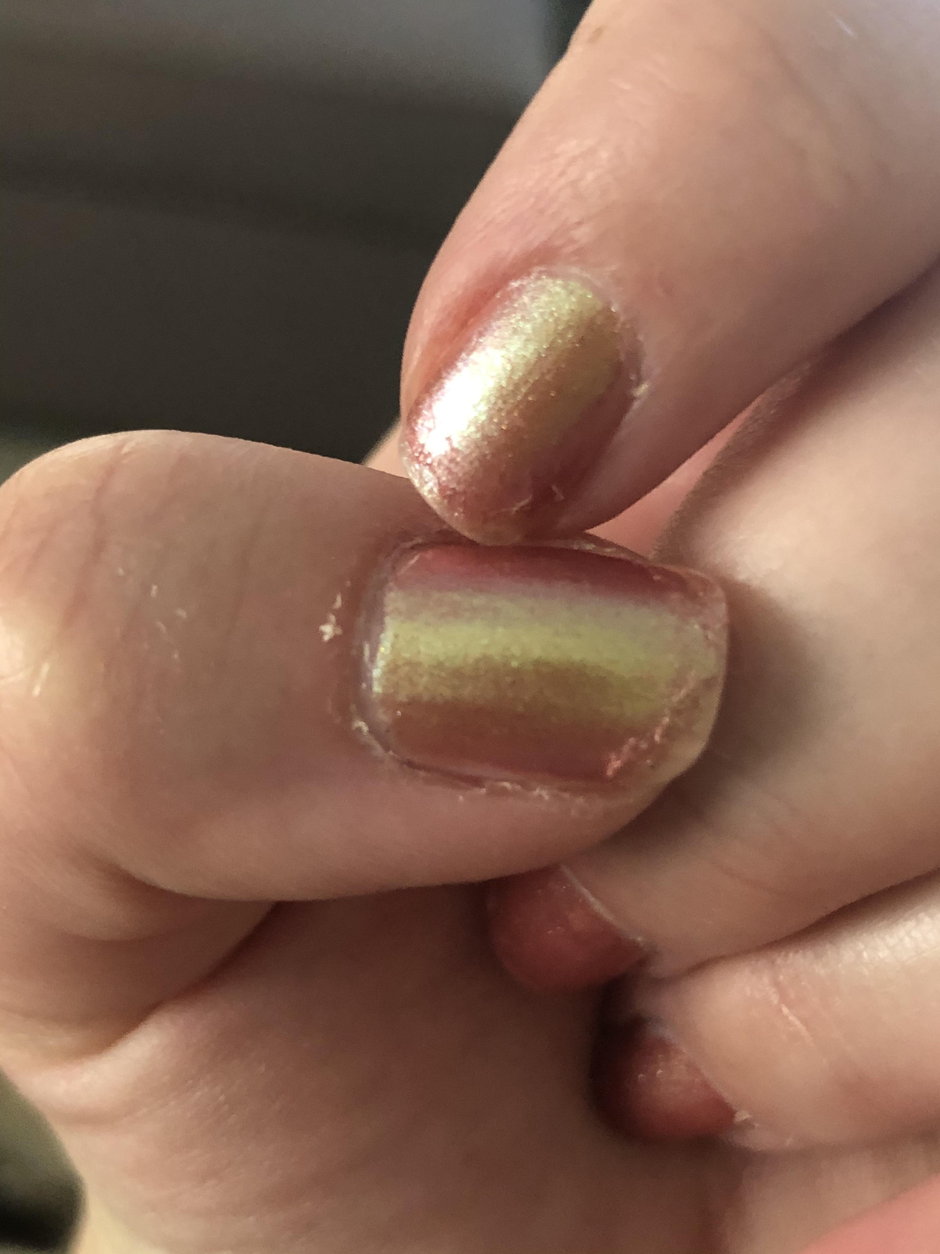 Acetone eats through nitrile rubber gloves ( r/RedditLaqueristas